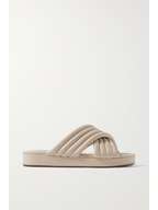 porte & paire quilted leather slides