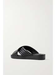 porte & paire quilted leather slides