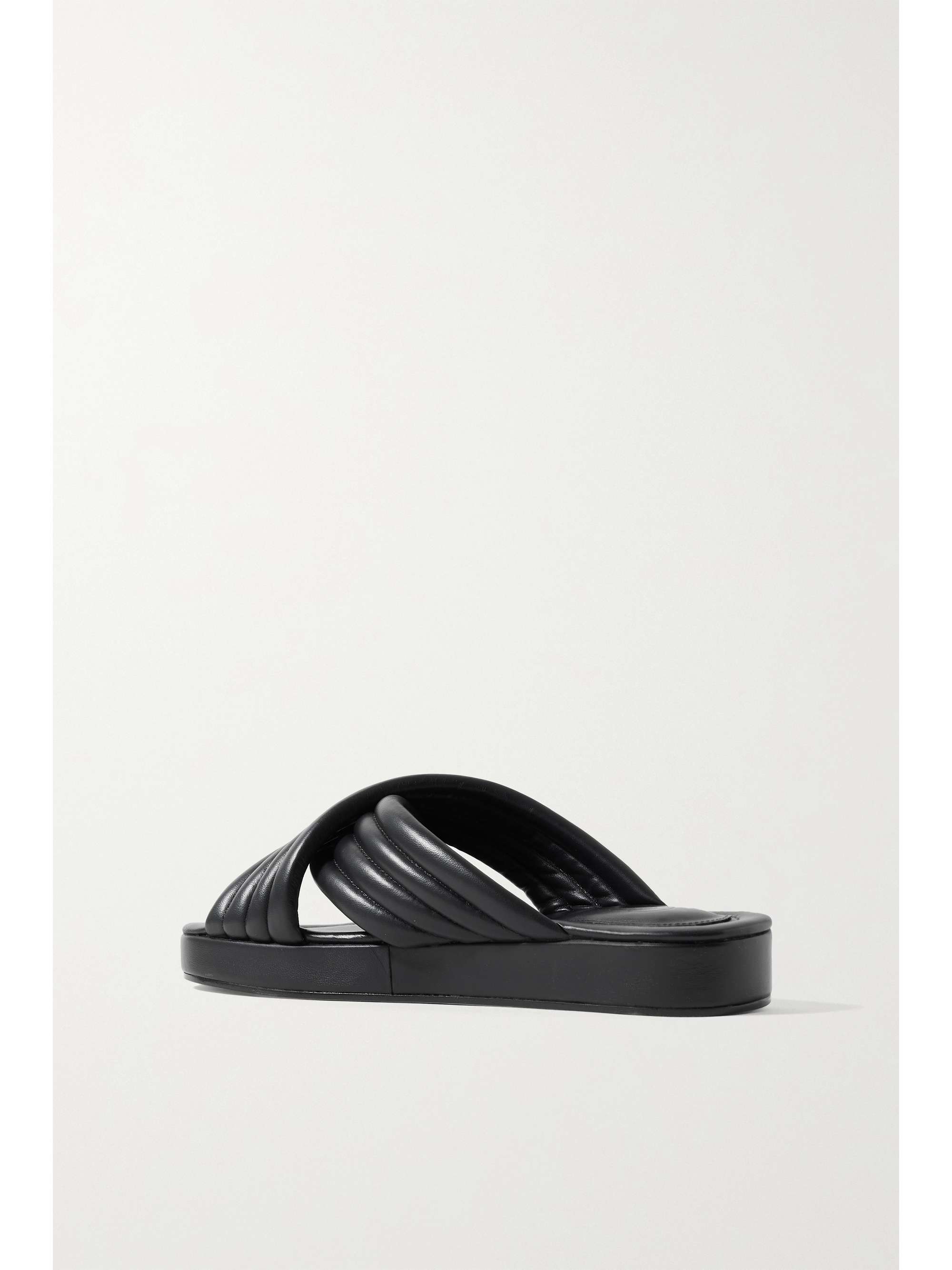 PORTE & PAIRE Quilted leather slides