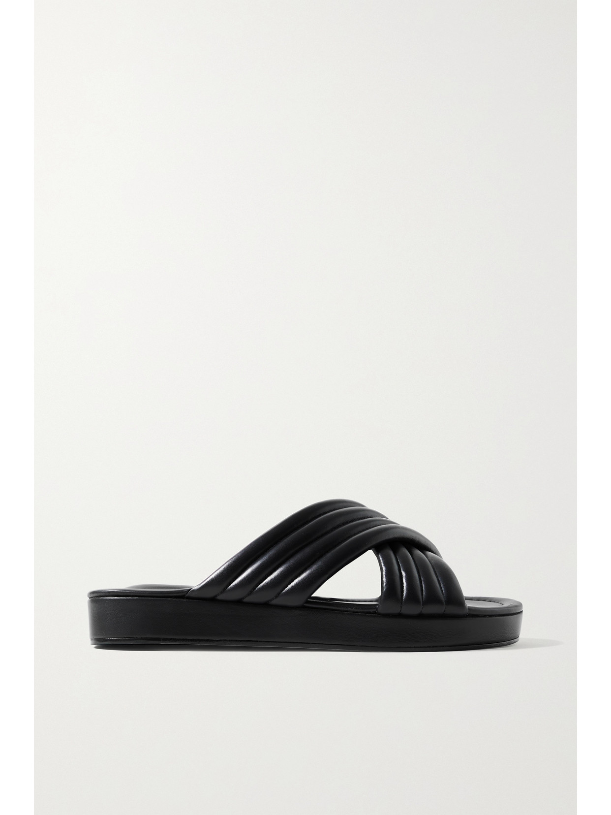 PORTE & PAIRE QUILTED LEATHER SLIDES