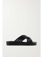 porte & paire quilted leather slides