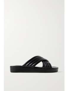 porte & paire quilted leather slides