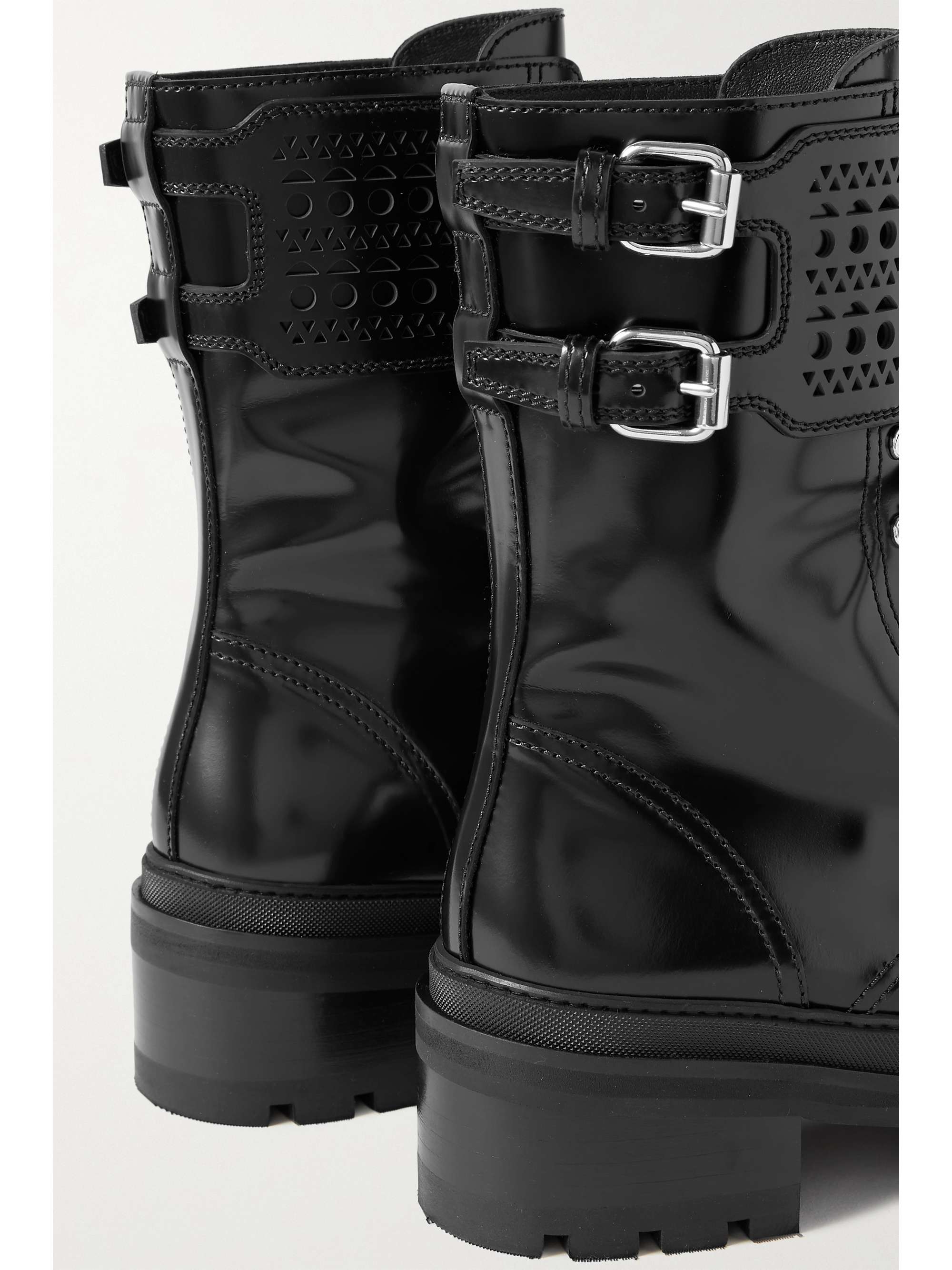 black laser cut booties