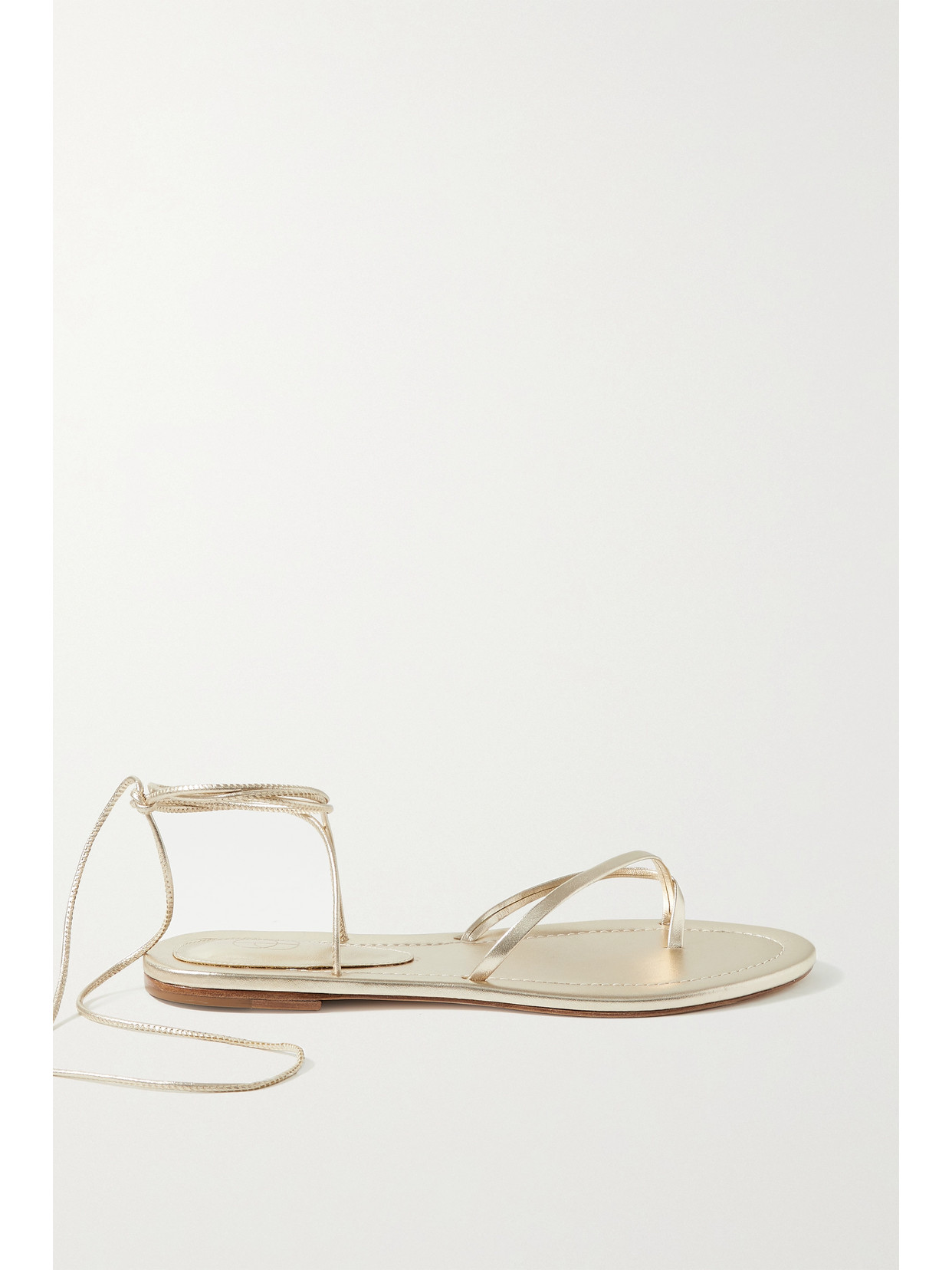 Porte & Paire Metallic Leather Sandals