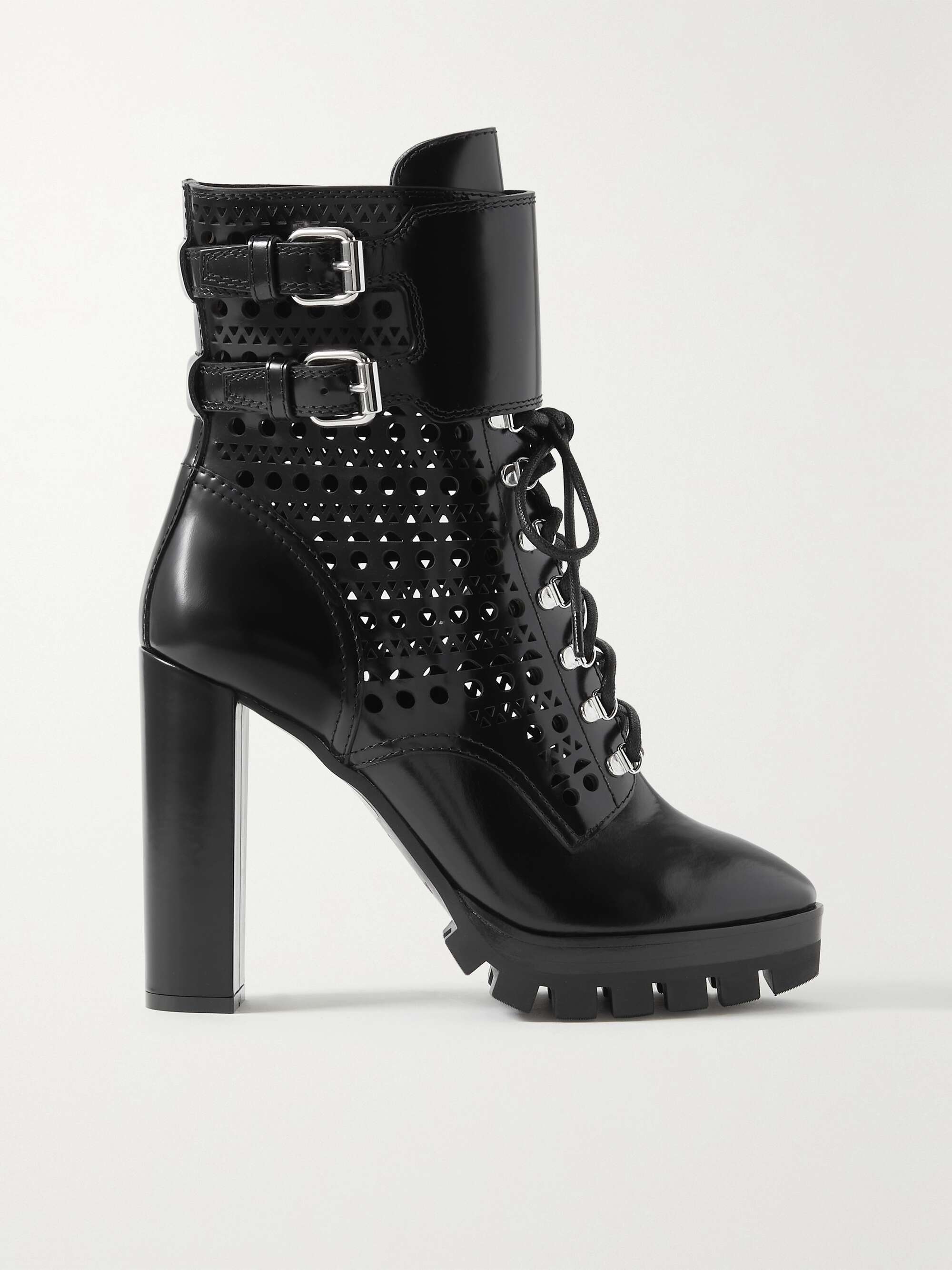 bundt Taiko mave Calibre ALAÏA 110 laser-cut leather ankle boots | NET-A-PORTER