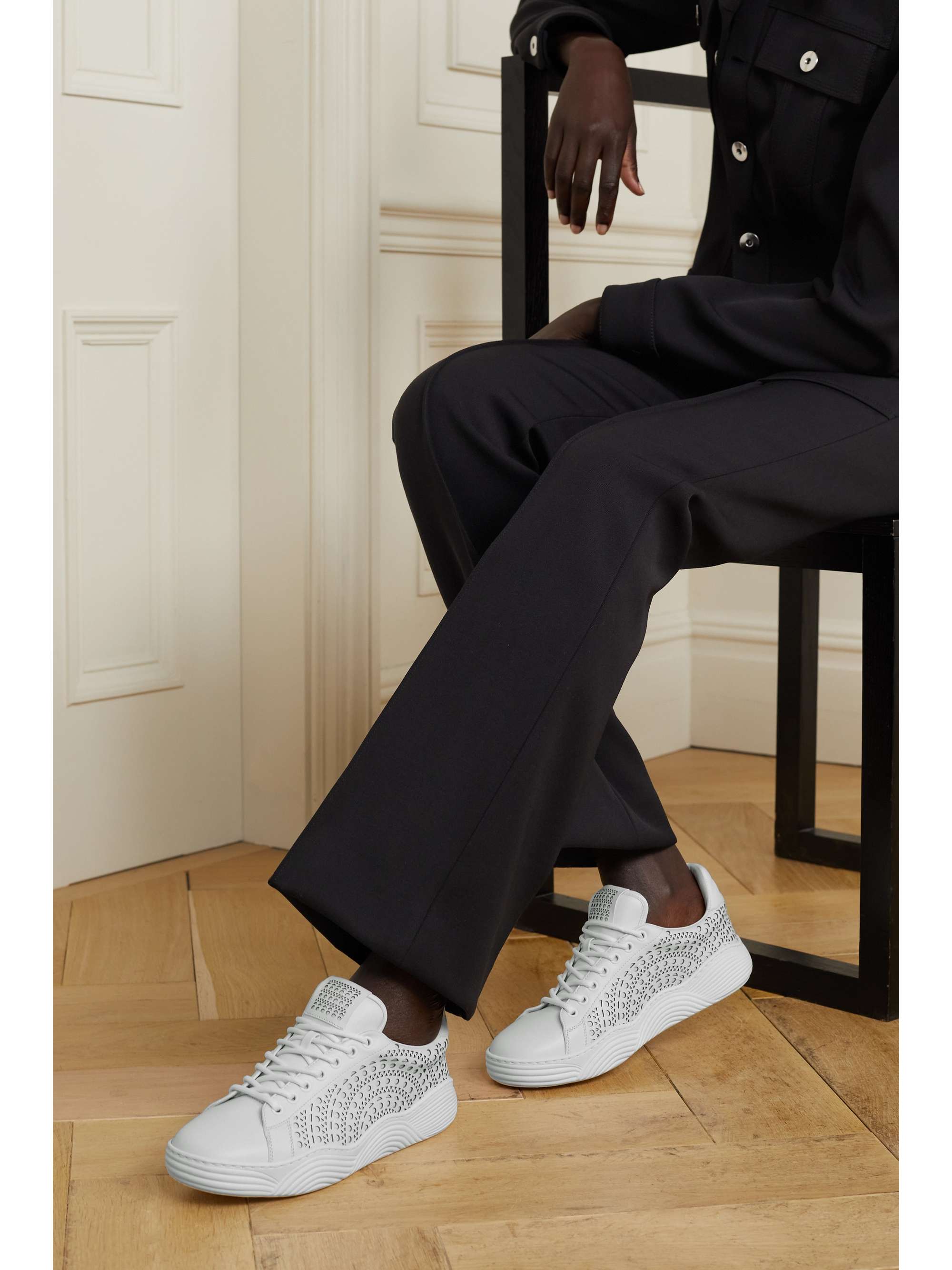 ALAÏA Laser-cut leather sneakers