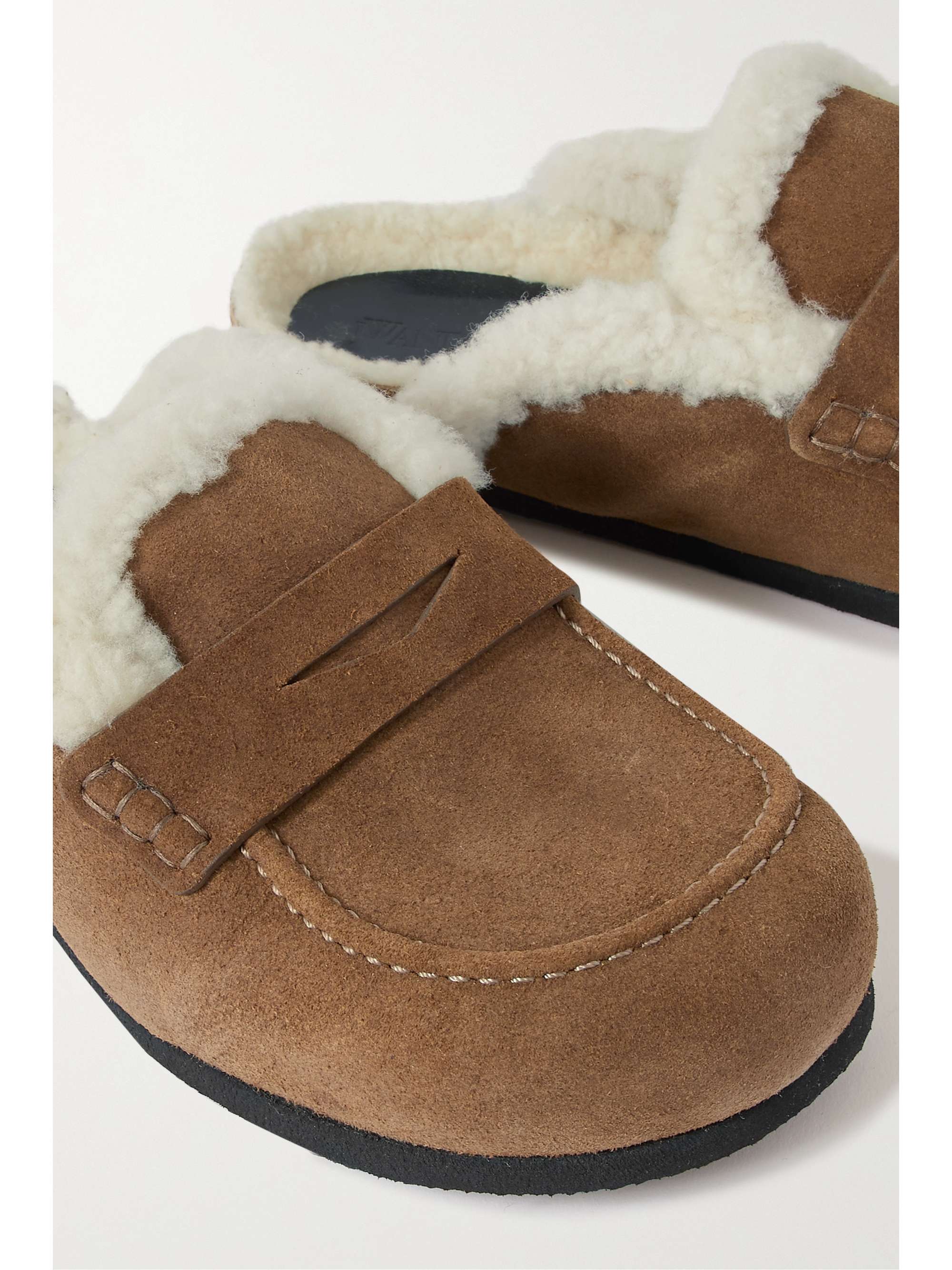 JW ANDERSON Shearling-lined suede slippers