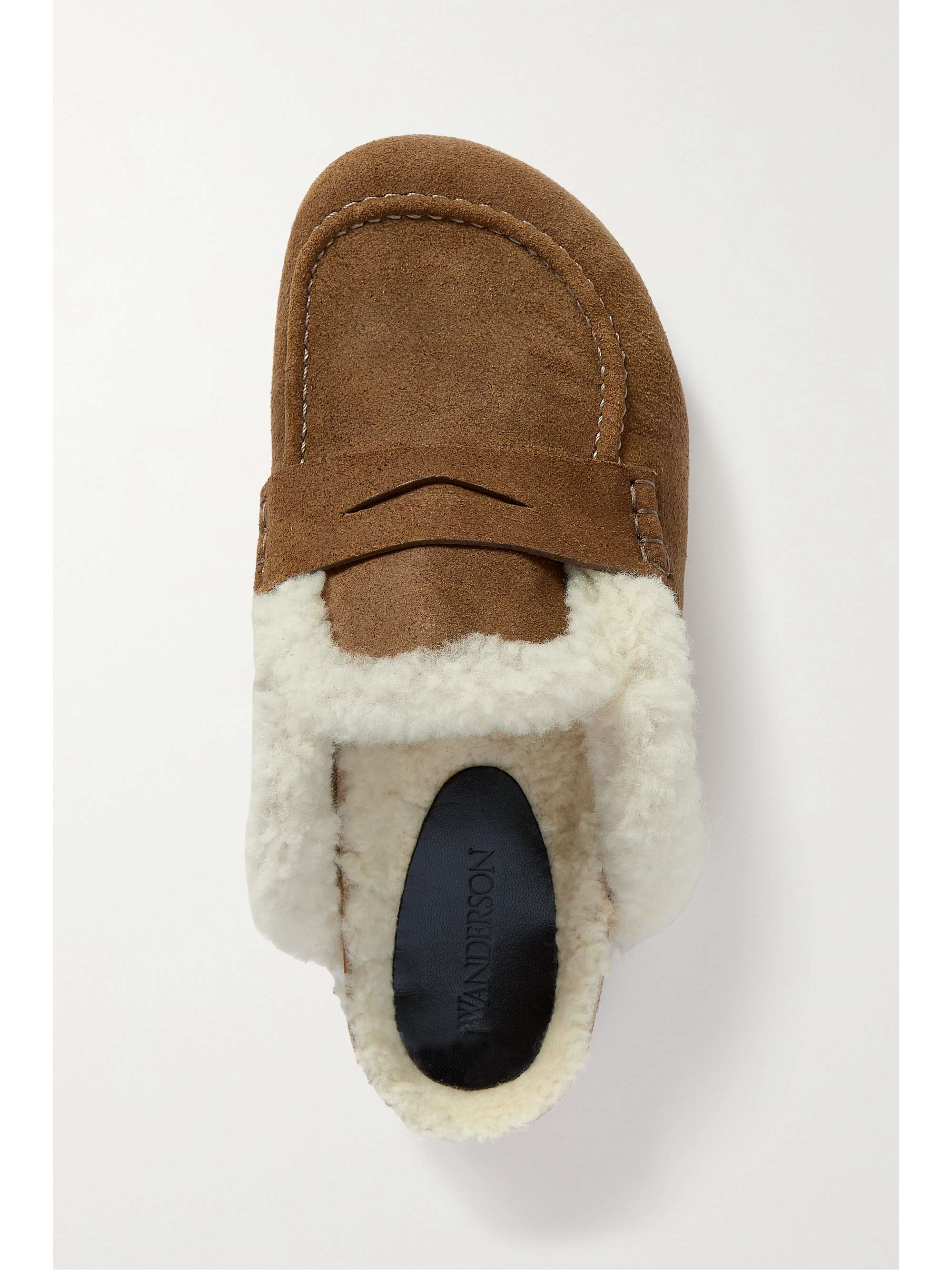 JW ANDERSON Shearling-lined suede slippers