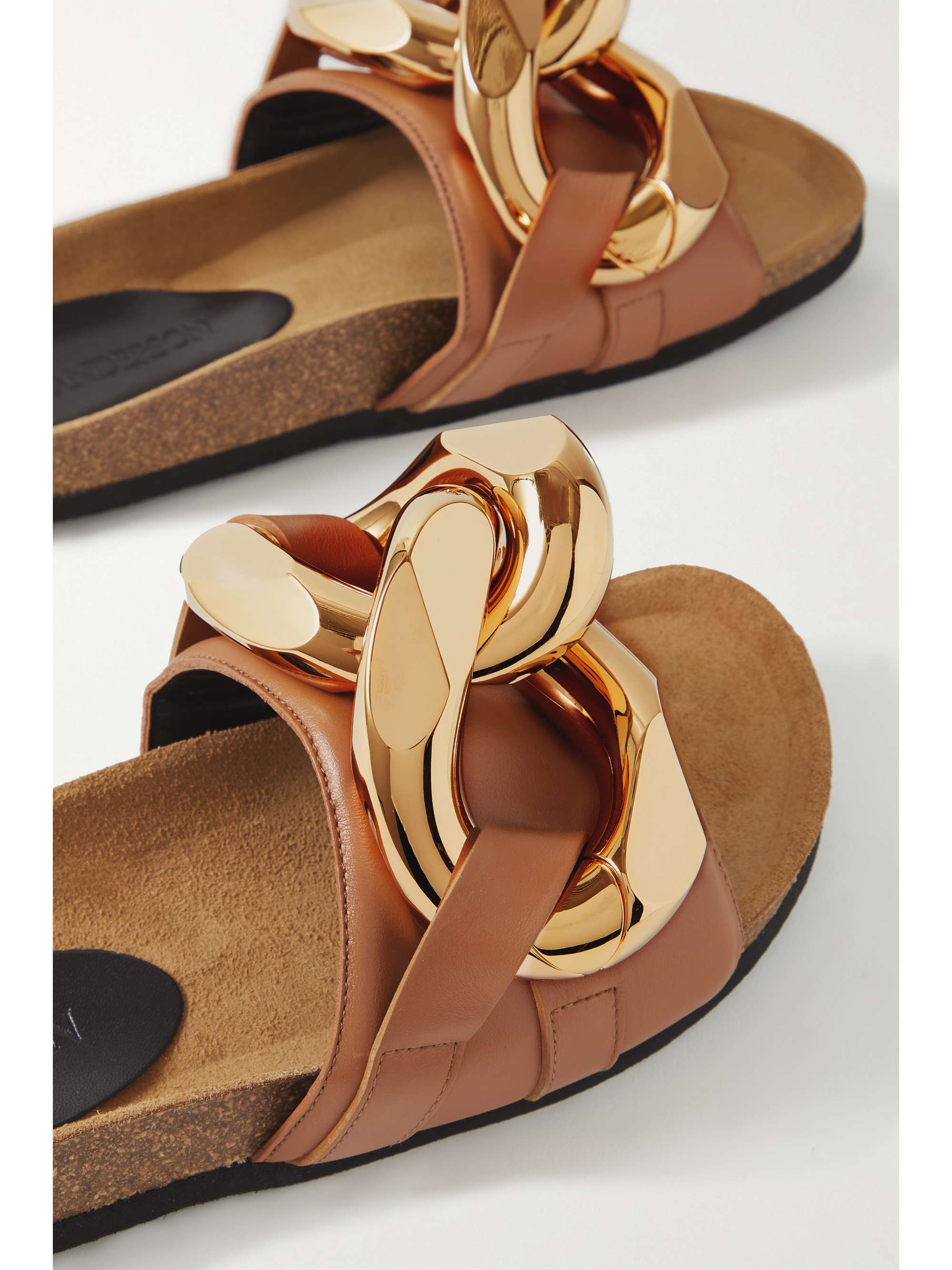 JW ANDERSON Chain-embellished leather slides