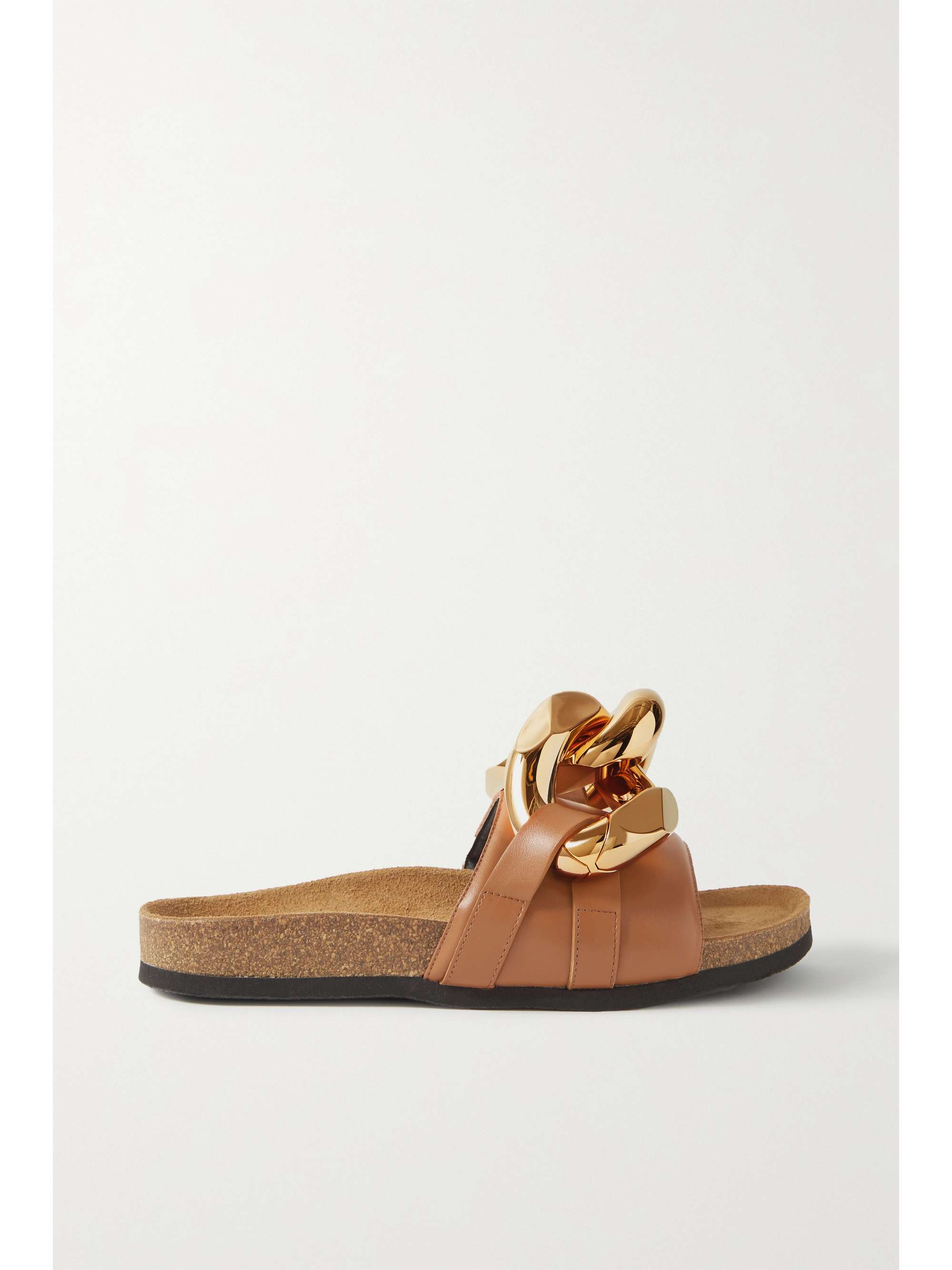 JW ANDERSON Chain-embellished leather slides