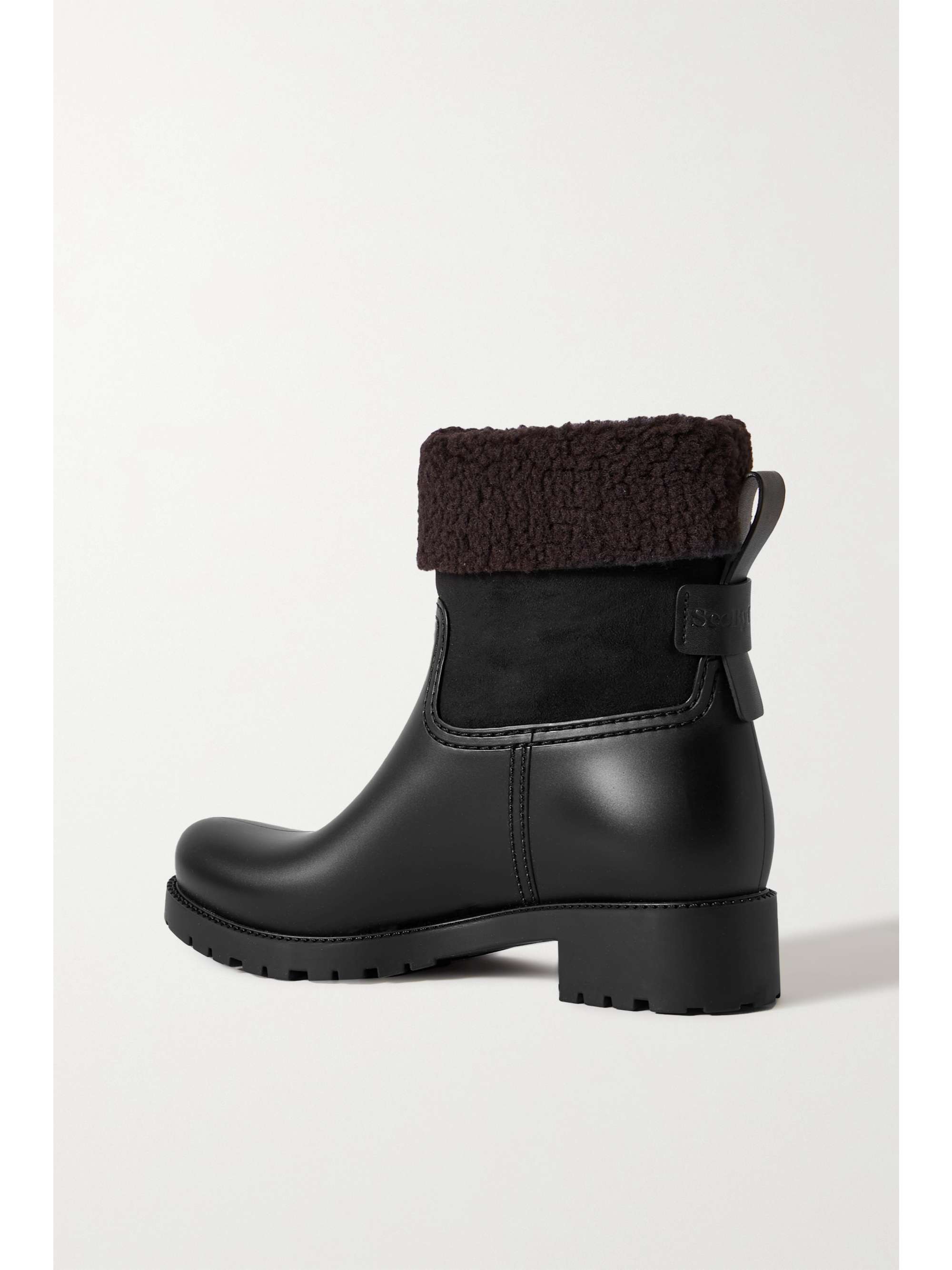 SEE BY CHLOÉ Janet faux shearling-trimmed rubber Chelsea boots