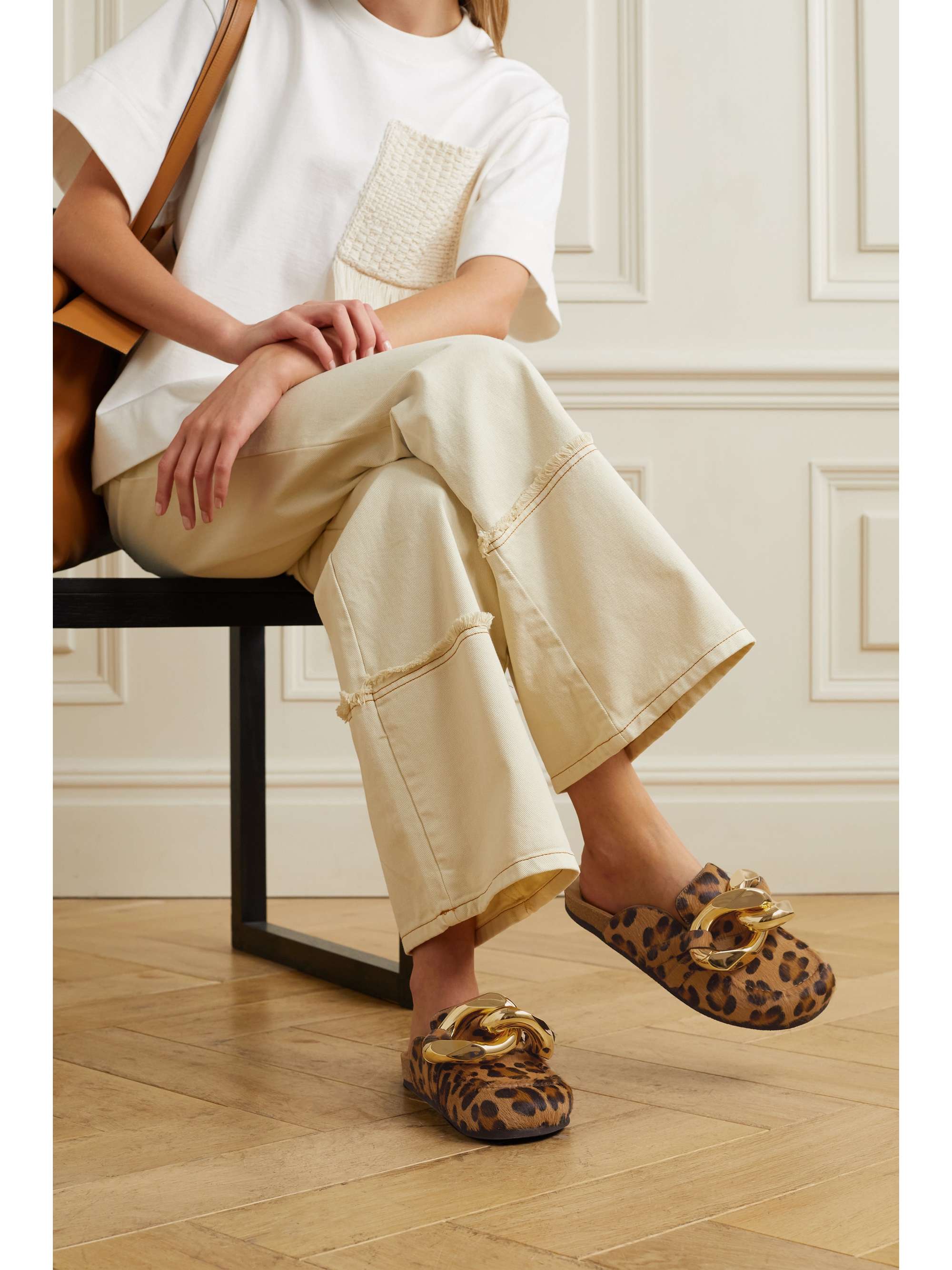 jw anderson leopard mules