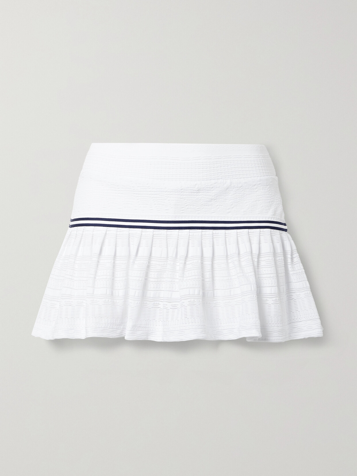 L'Etoile Sport Grosgrain-trimmed Pointelle-knit Tennis Skirt - White