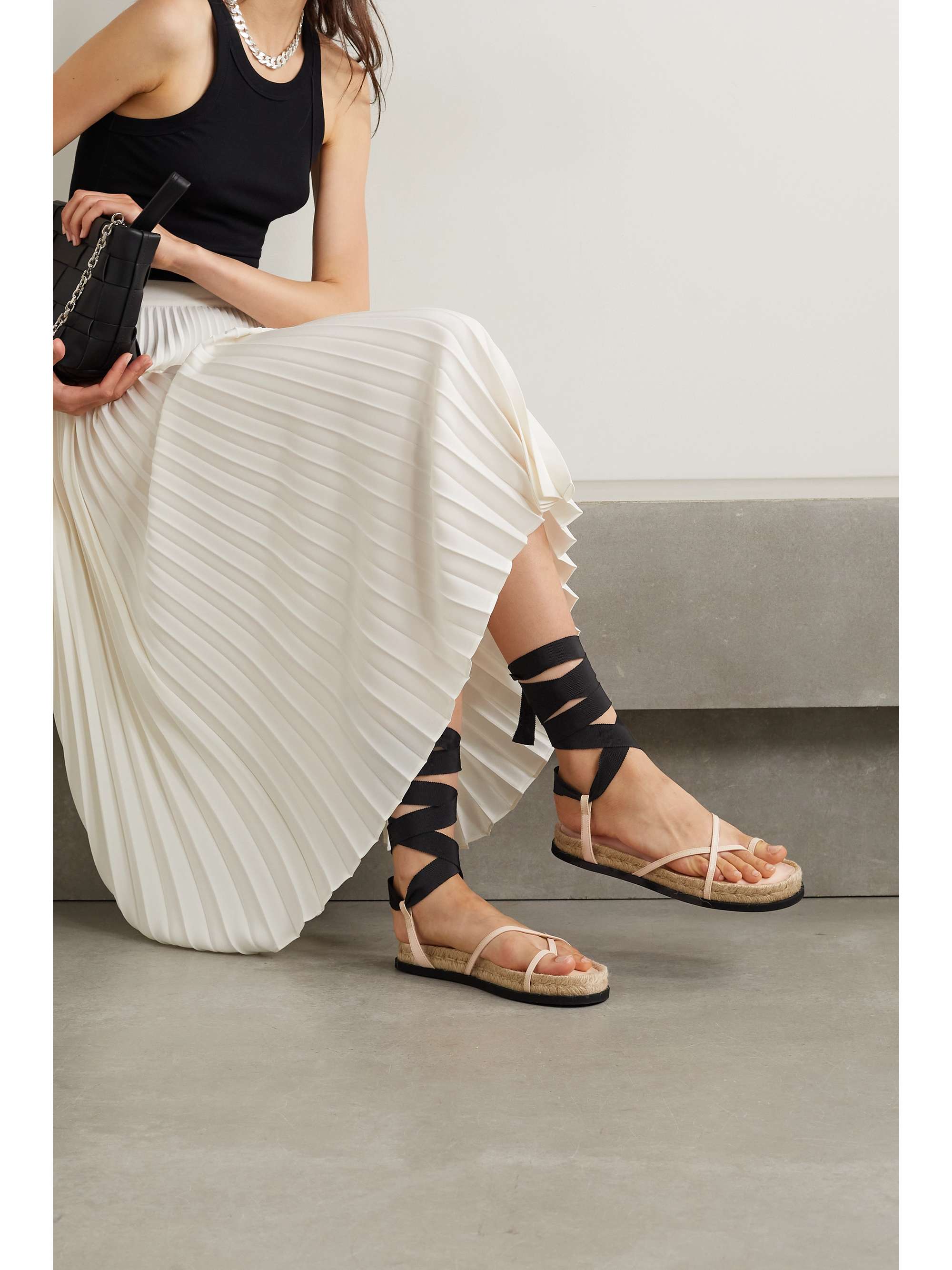 3.1 PHILLIP LIM Yasmine leather and grosgrain espadrille sandals