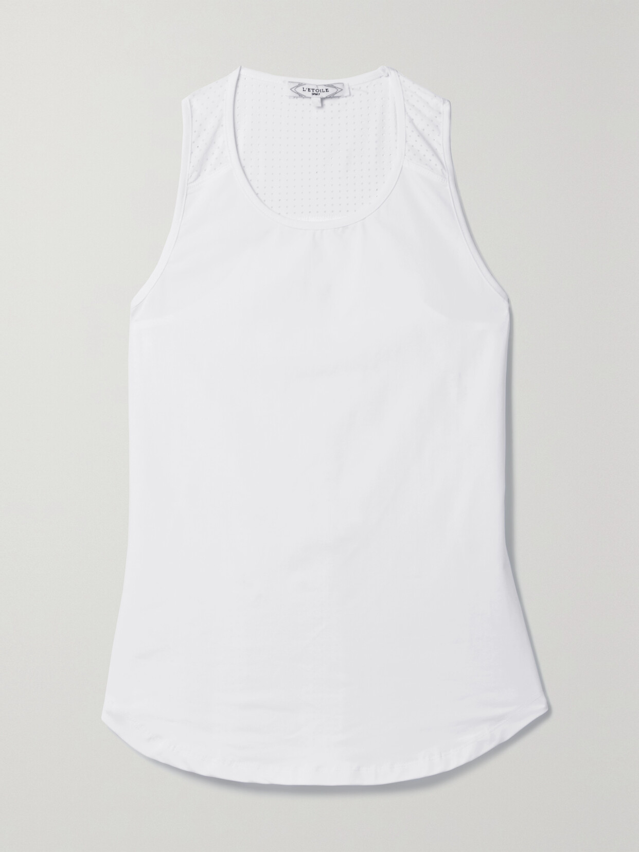 L'Etoile Sport Mesh-paneled Stretch-jersey Tank - White