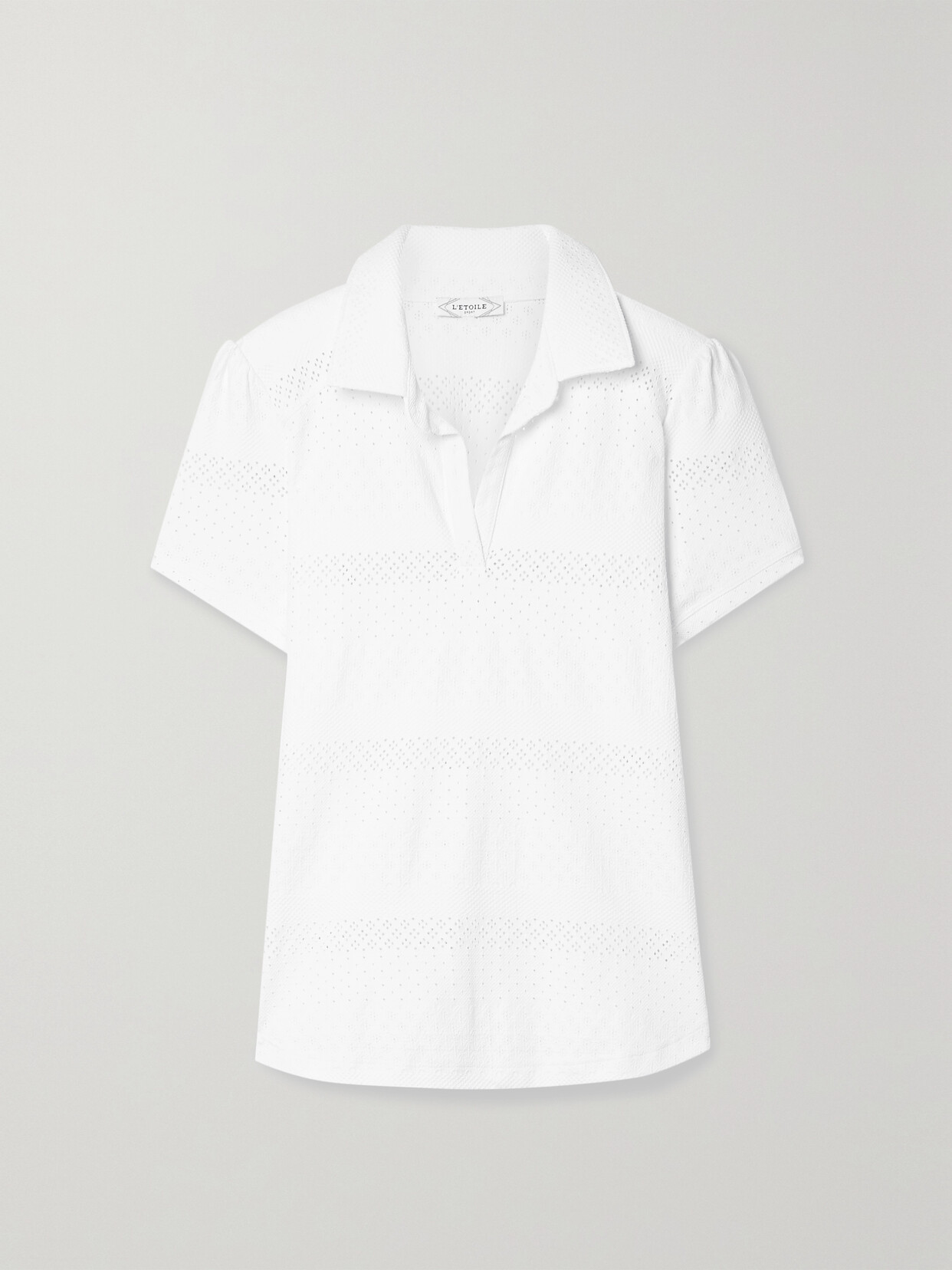 L'ETOILE SPORT - Pointelle-trimmed Stretch-jersey Polo Shirt - White