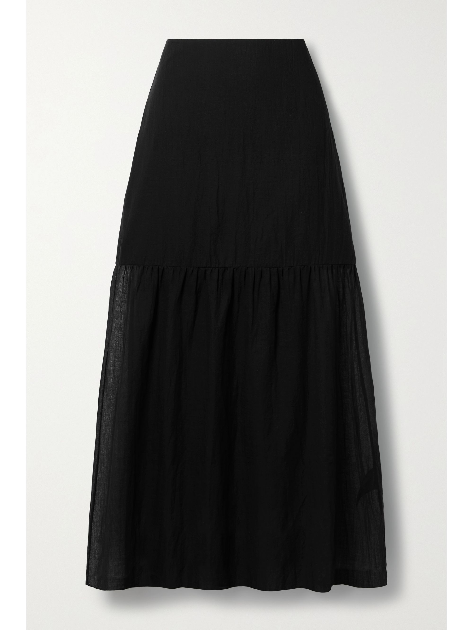 Tiered cotton-voile midi skirt | THEORY 