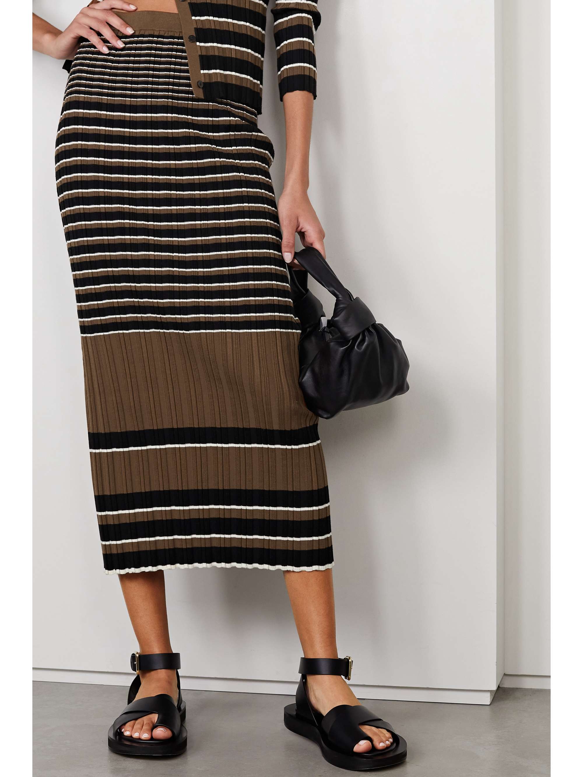 striped midi skirt