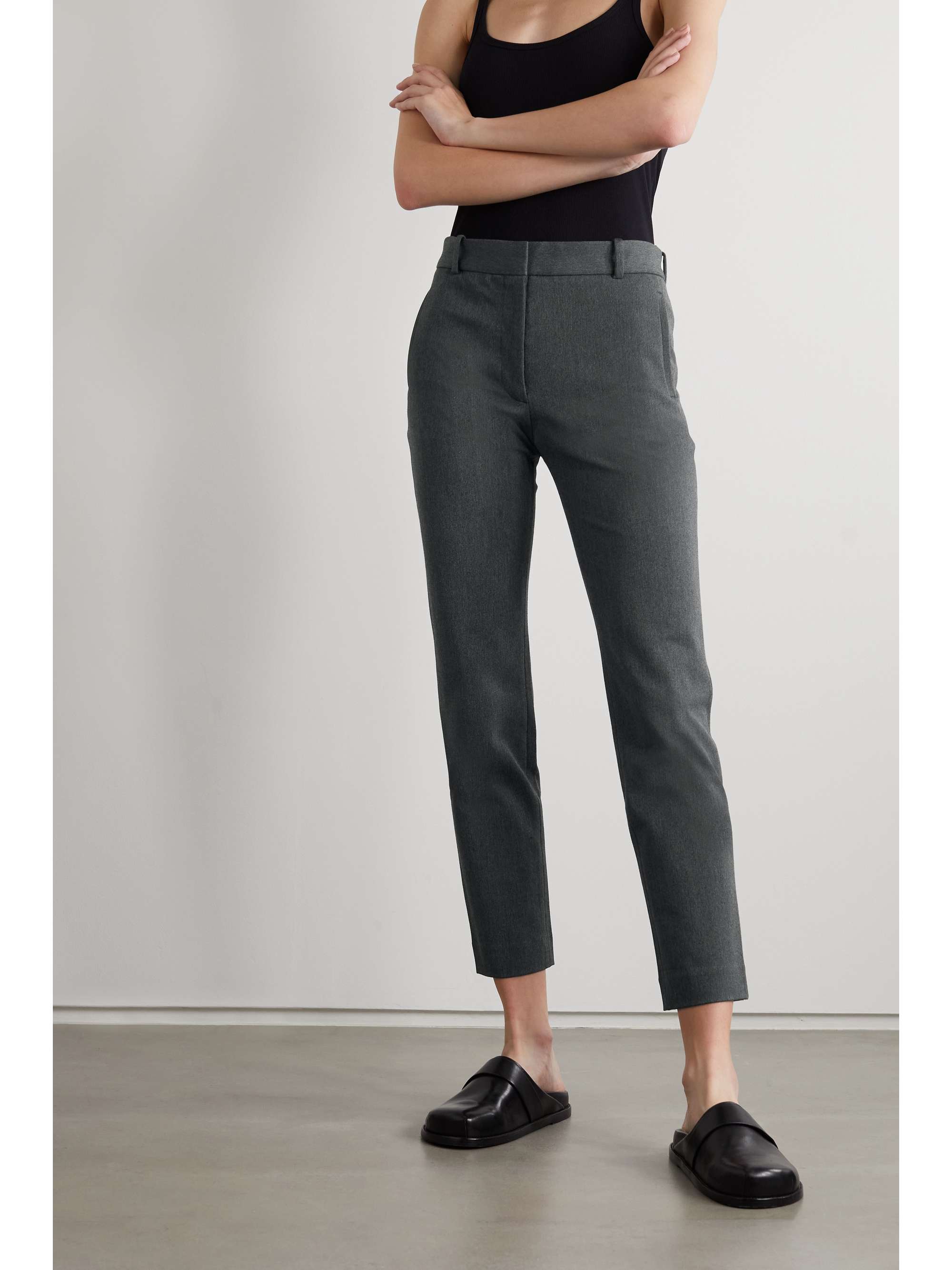 Gray Eliston twill straight-leg pants 