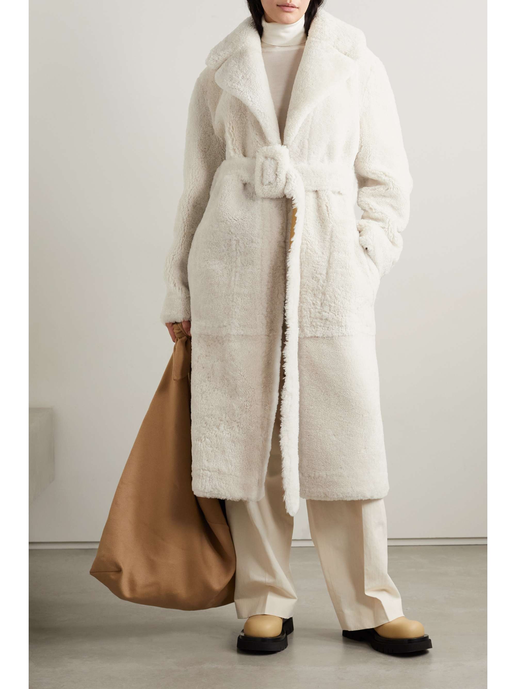 JOSEPH Catrin belted shearling coat