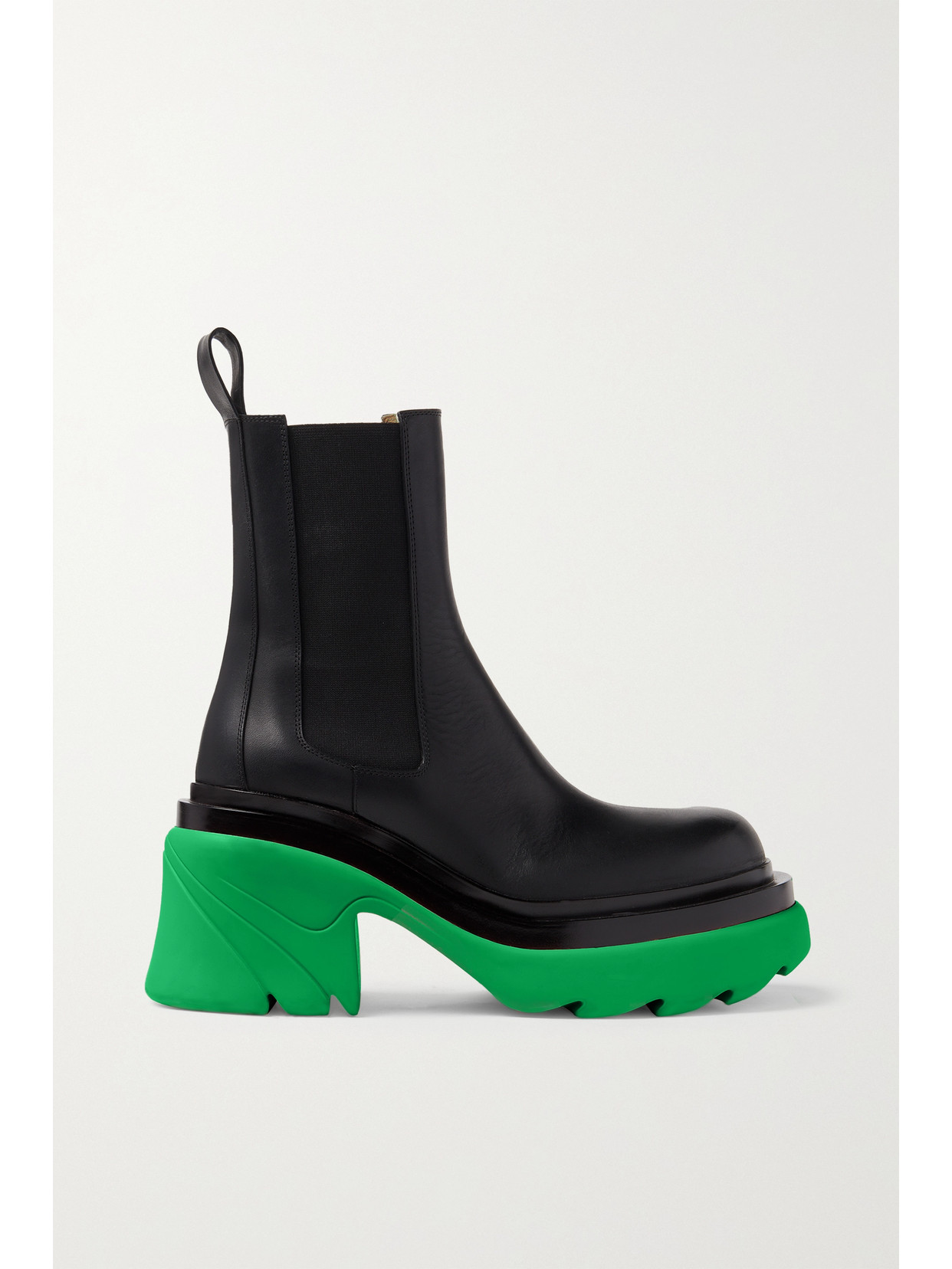 Bottega Veneta Leather Platform Chelsea Boots In Black