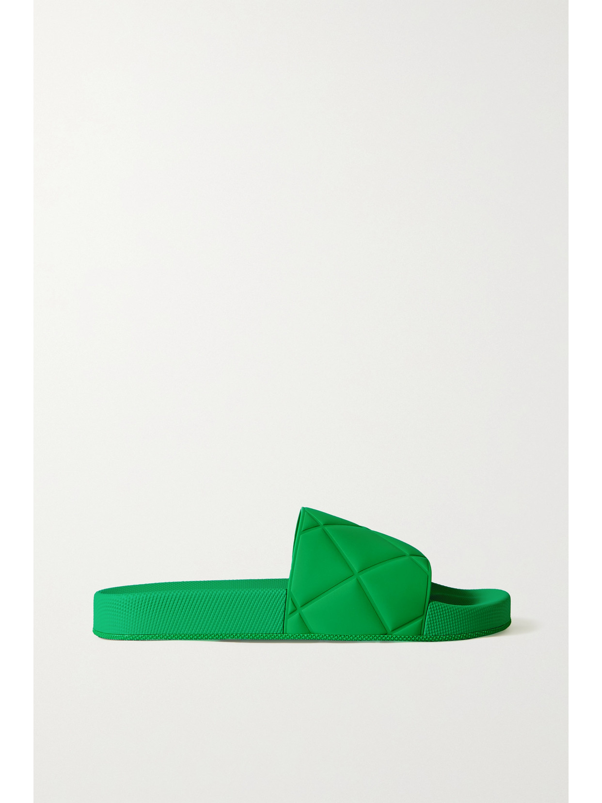 Bottega Veneta The Slider Intrecciato-debossed Rubber Slides In Green