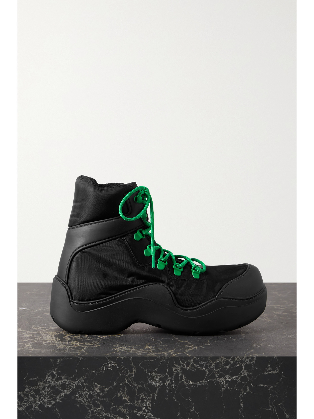 BOTTEGA VENETA SHELL AND RUBBER ANKLE BOOTS