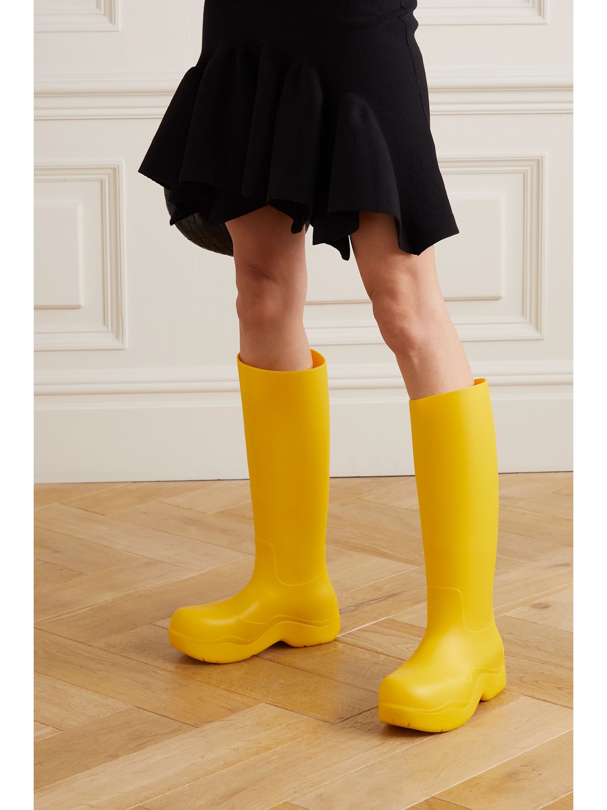 yellow knee boots