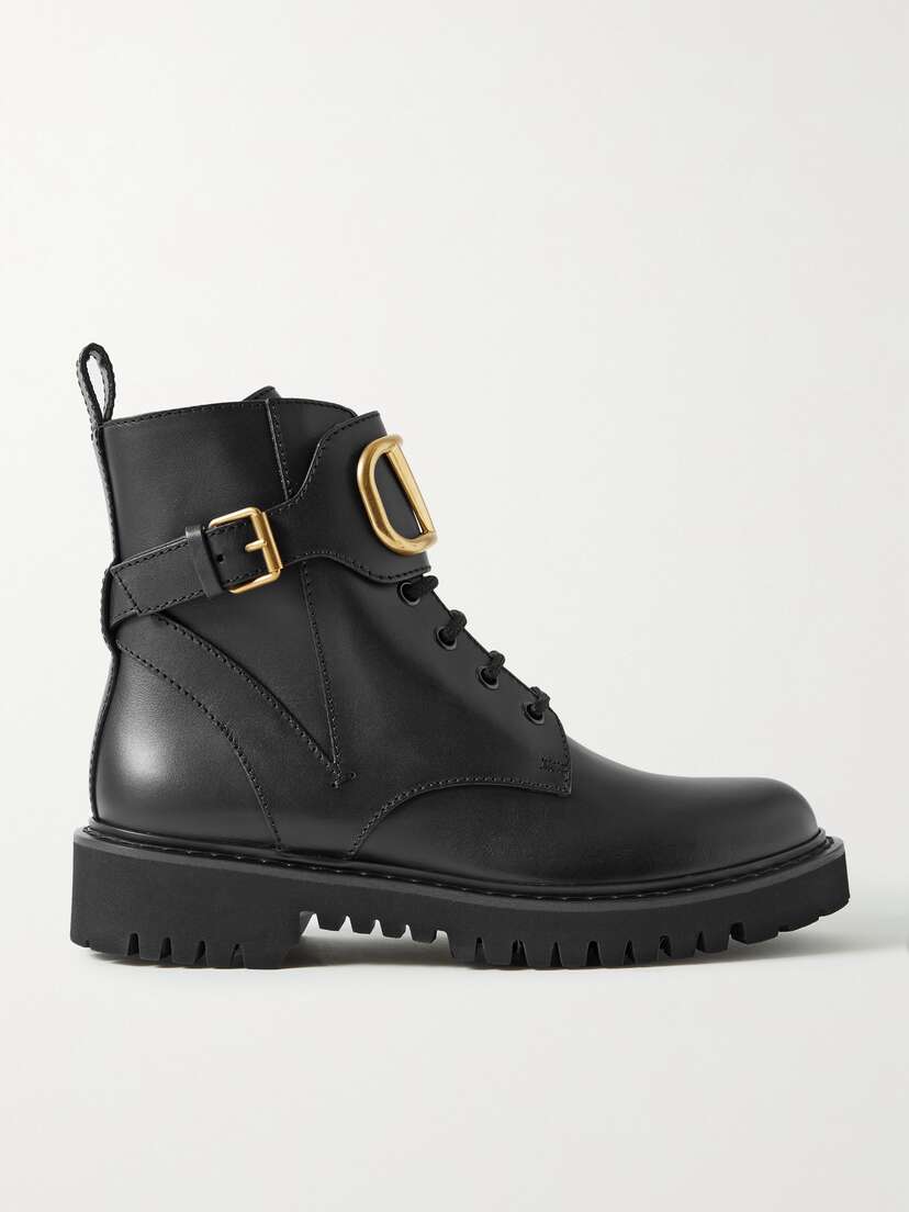 Valentino Garavani — Go Logo embellished leather ankle boots