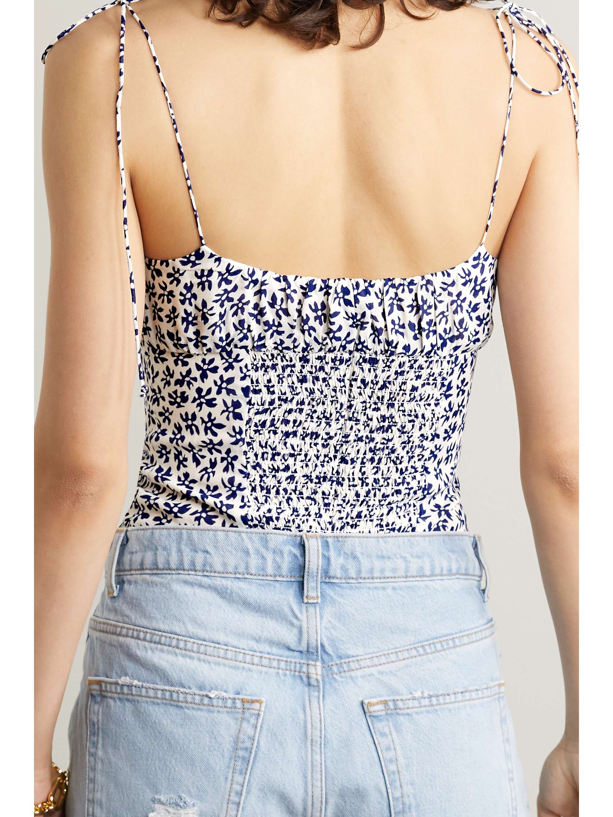 REFORMATION Robertson floral-print georgette top