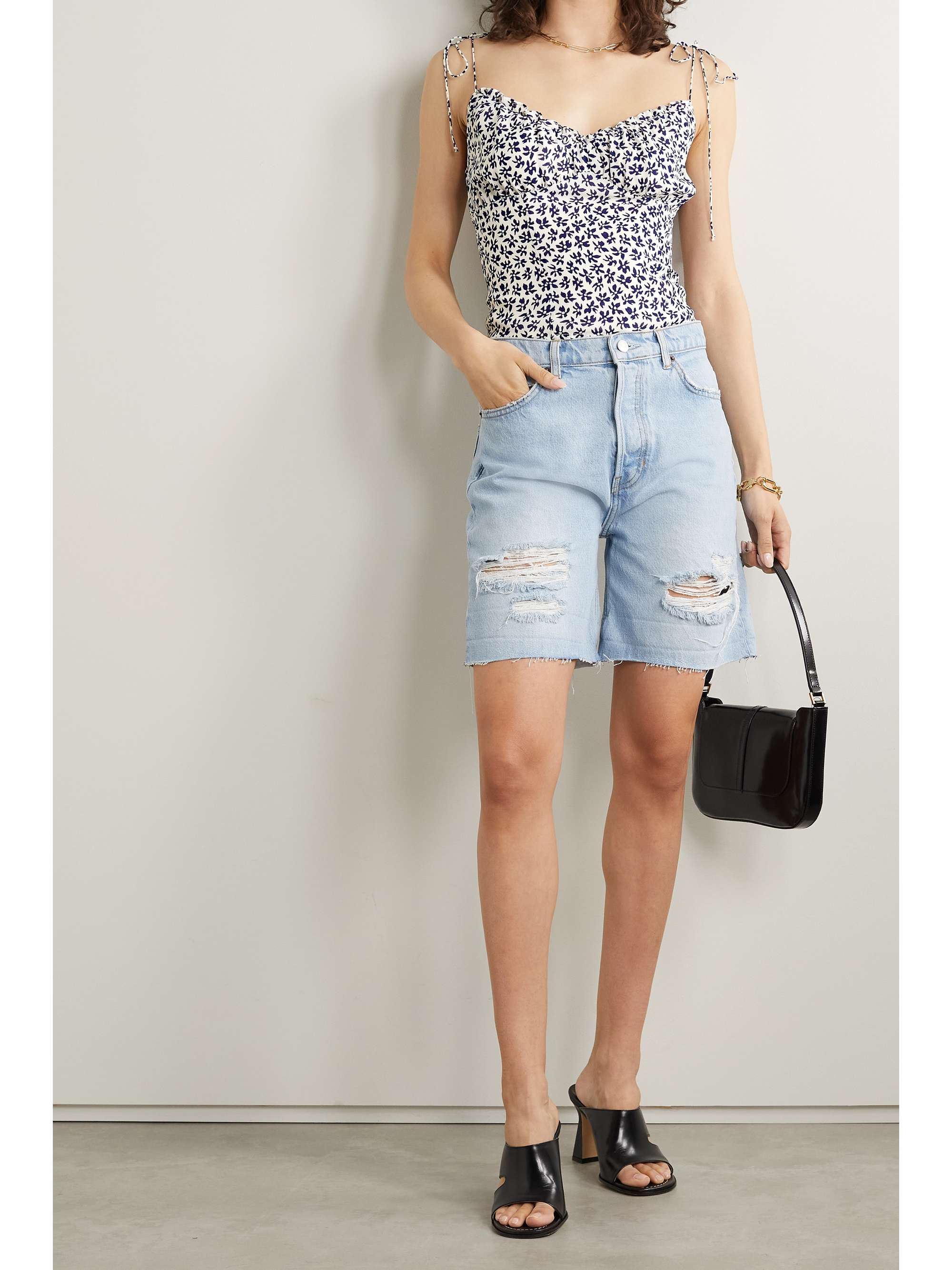 REFORMATION Robertson floral-print georgette top