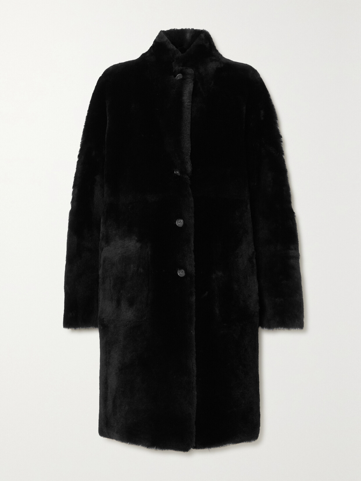 Joseph Shearling Brittany Polar Coat In Black
