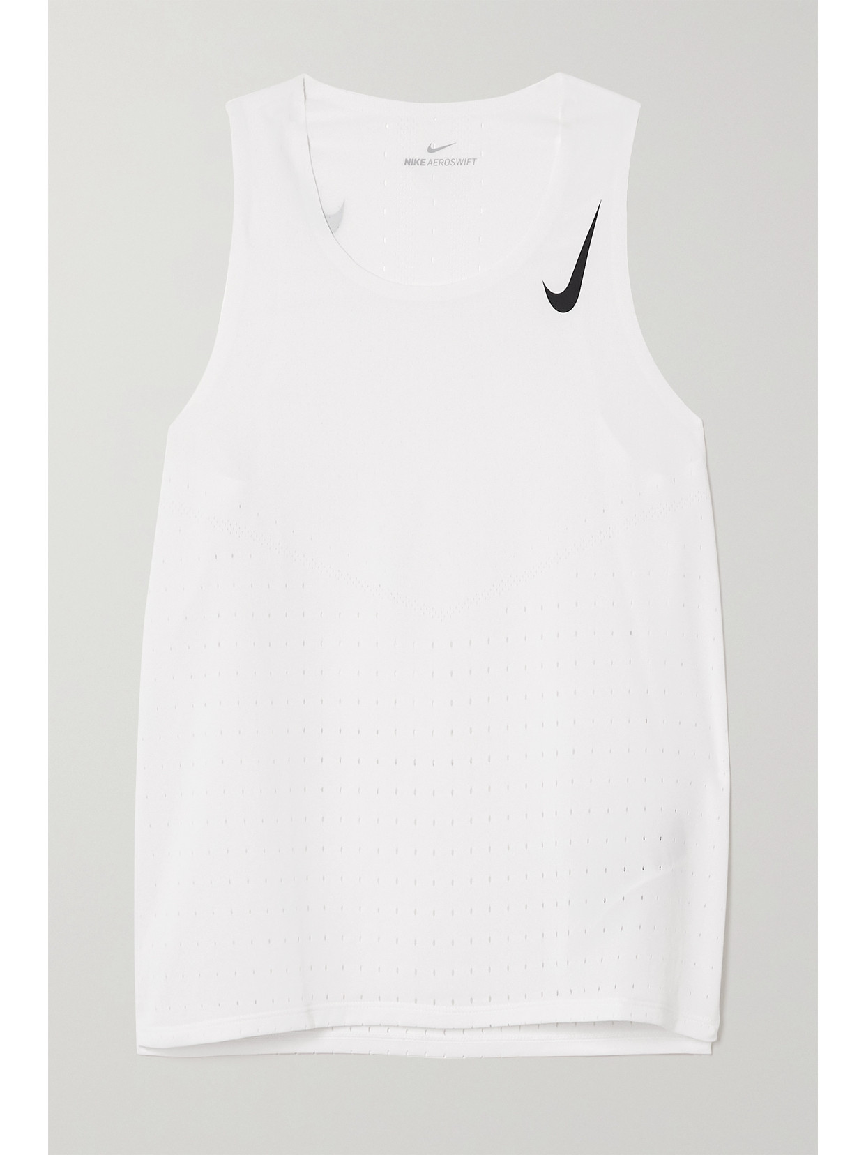 Nike Aeroswift Perforated Dri-fit Tank In White