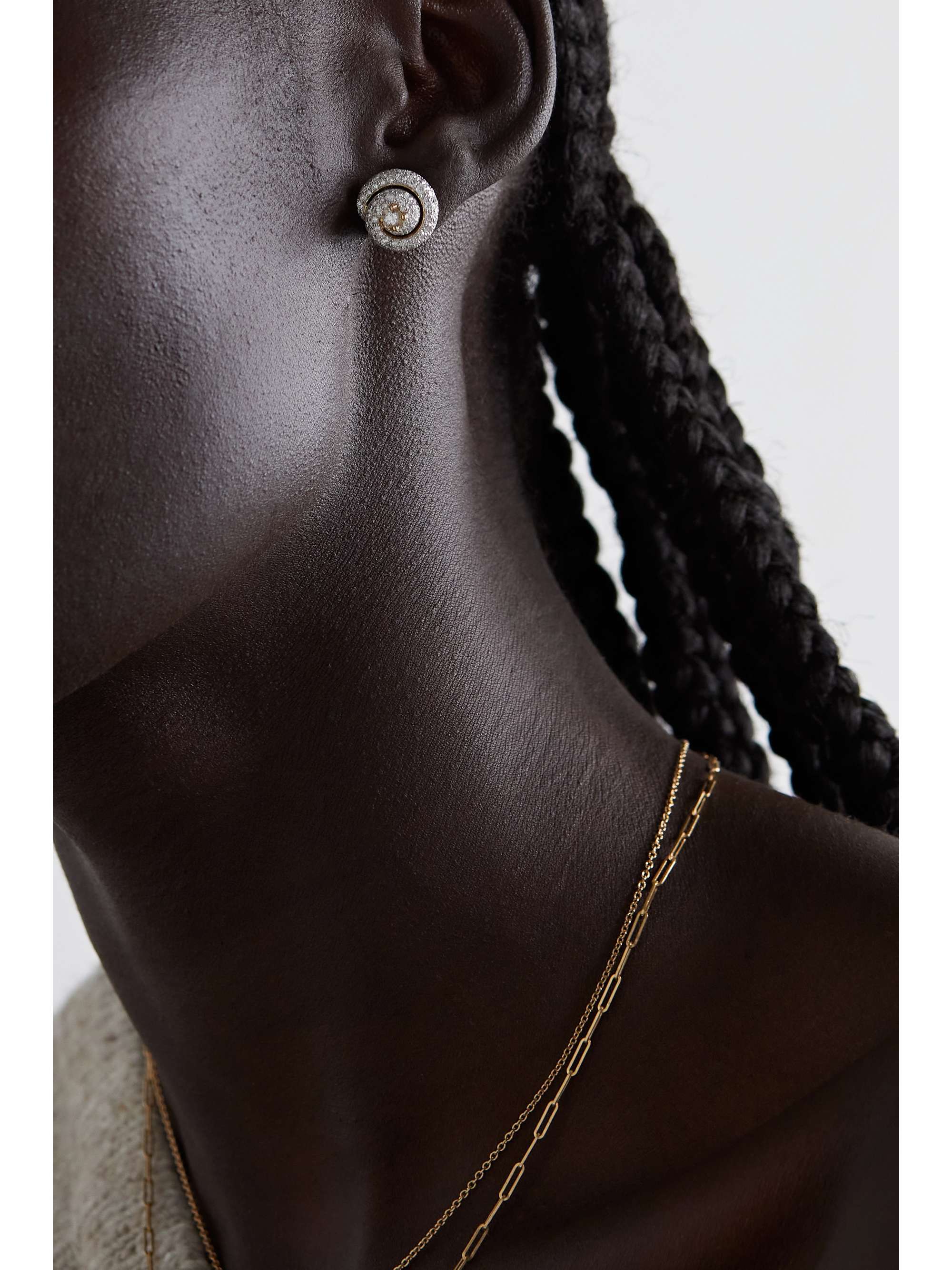 YVONNE LÉON 18-karat gold, diamond and sapphire earrings