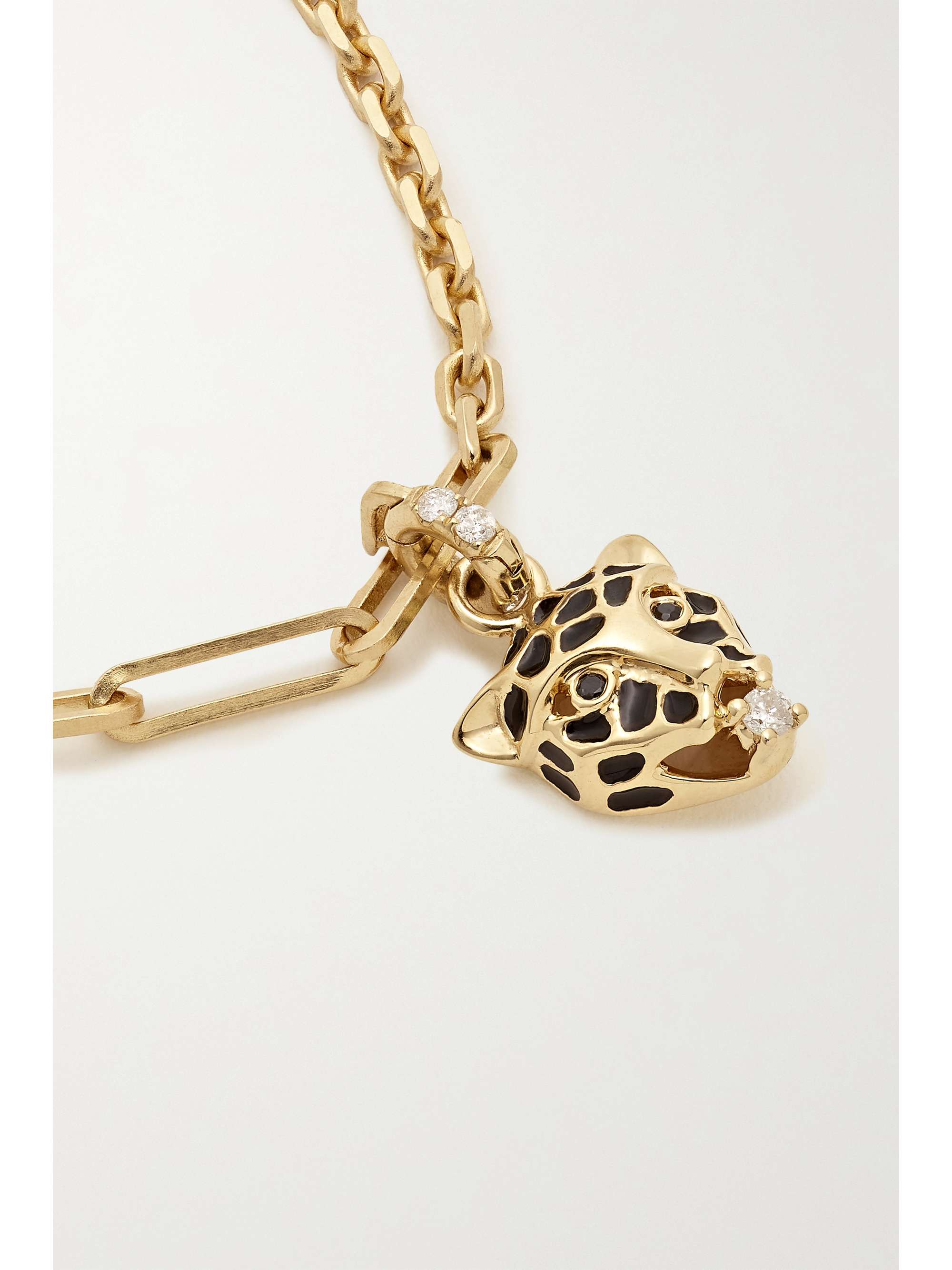 YVONNE LÉON 18-karat gold, enamel, spinel and diamond anklet