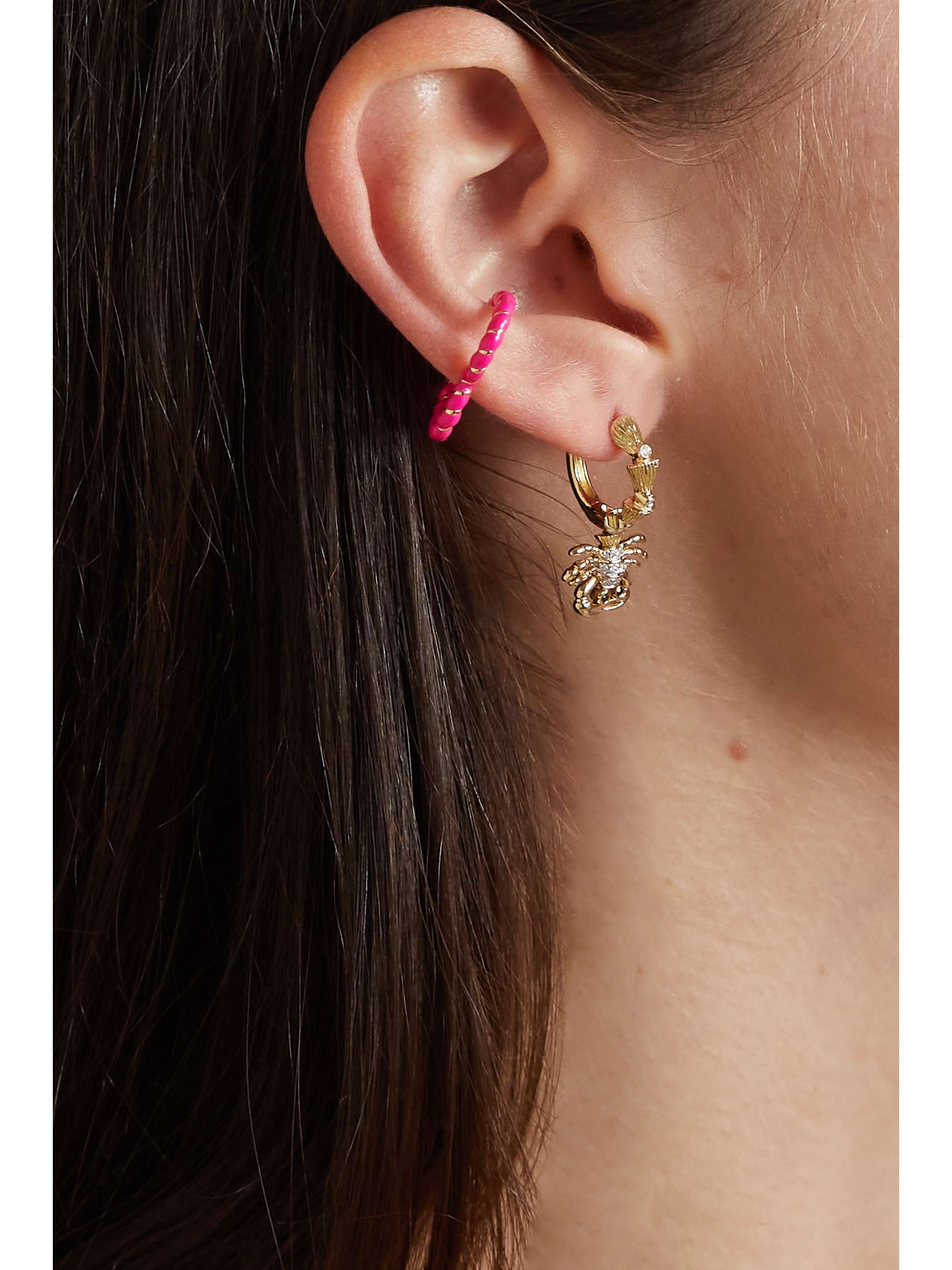 YVONNE LÉON 9-karat gold and enamel ear cuff