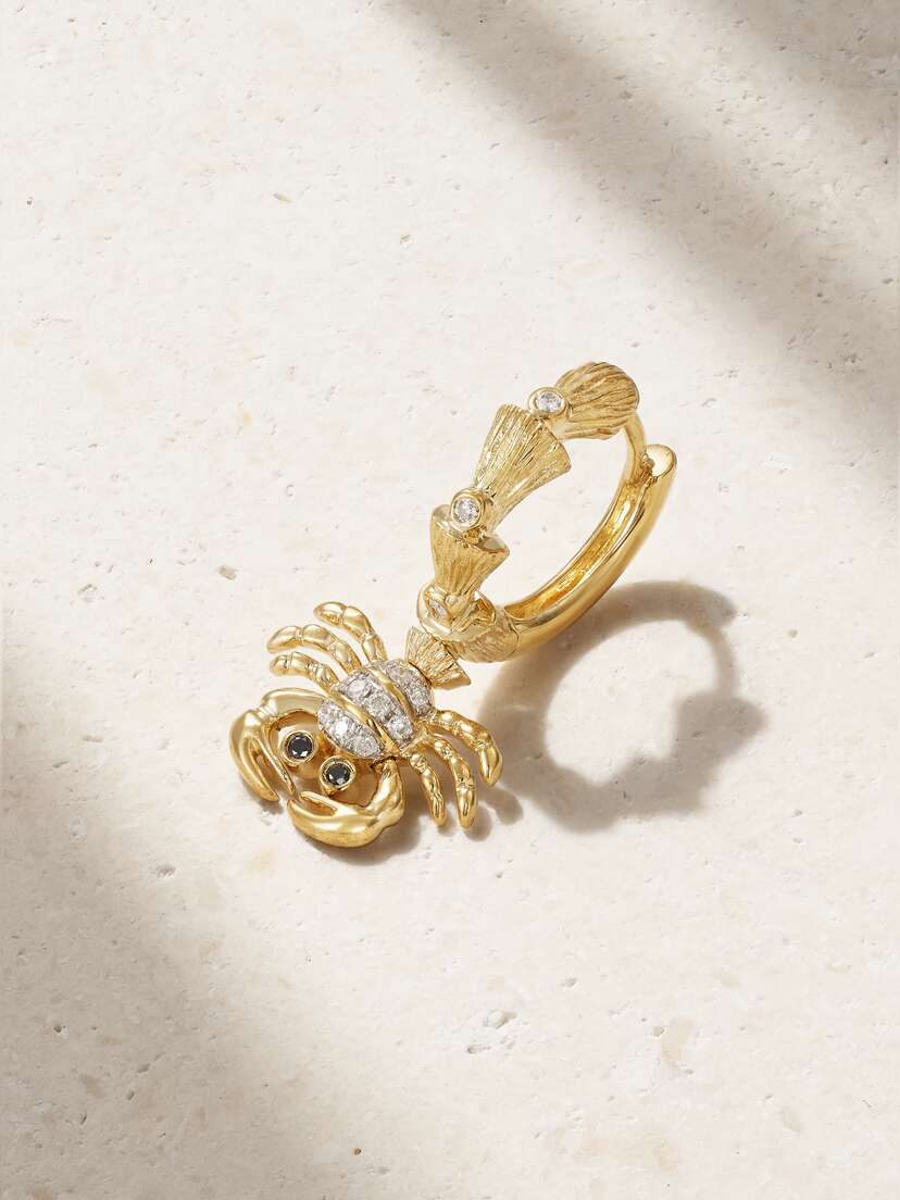 Yvonne Léon 9-karat Gold Diamond Single Hoop Earring