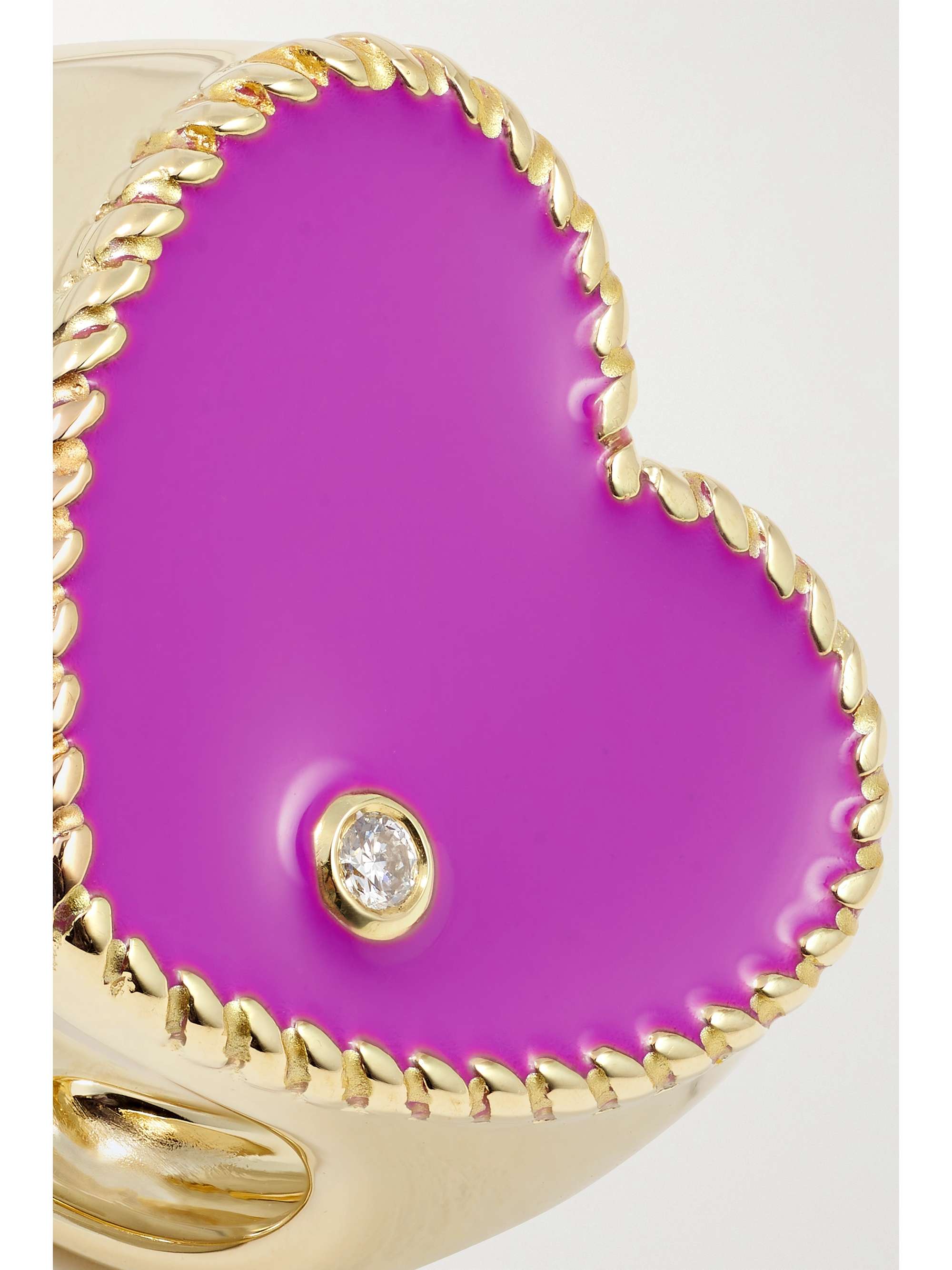 YVONNE LÉON Ring aus 9 Karat Gold mit Emaille und Diamant