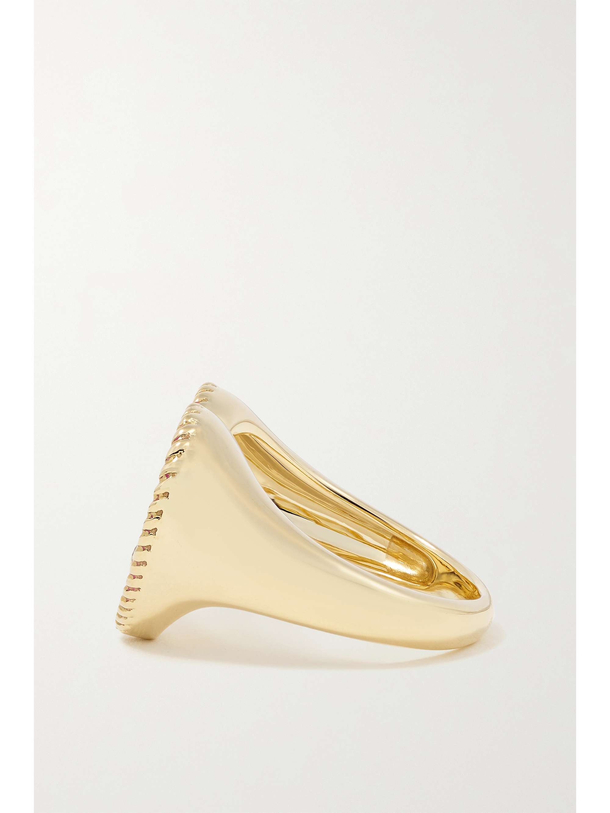 YVONNE LÉON Ring aus 9 Karat Gold mit Emaille und Diamant