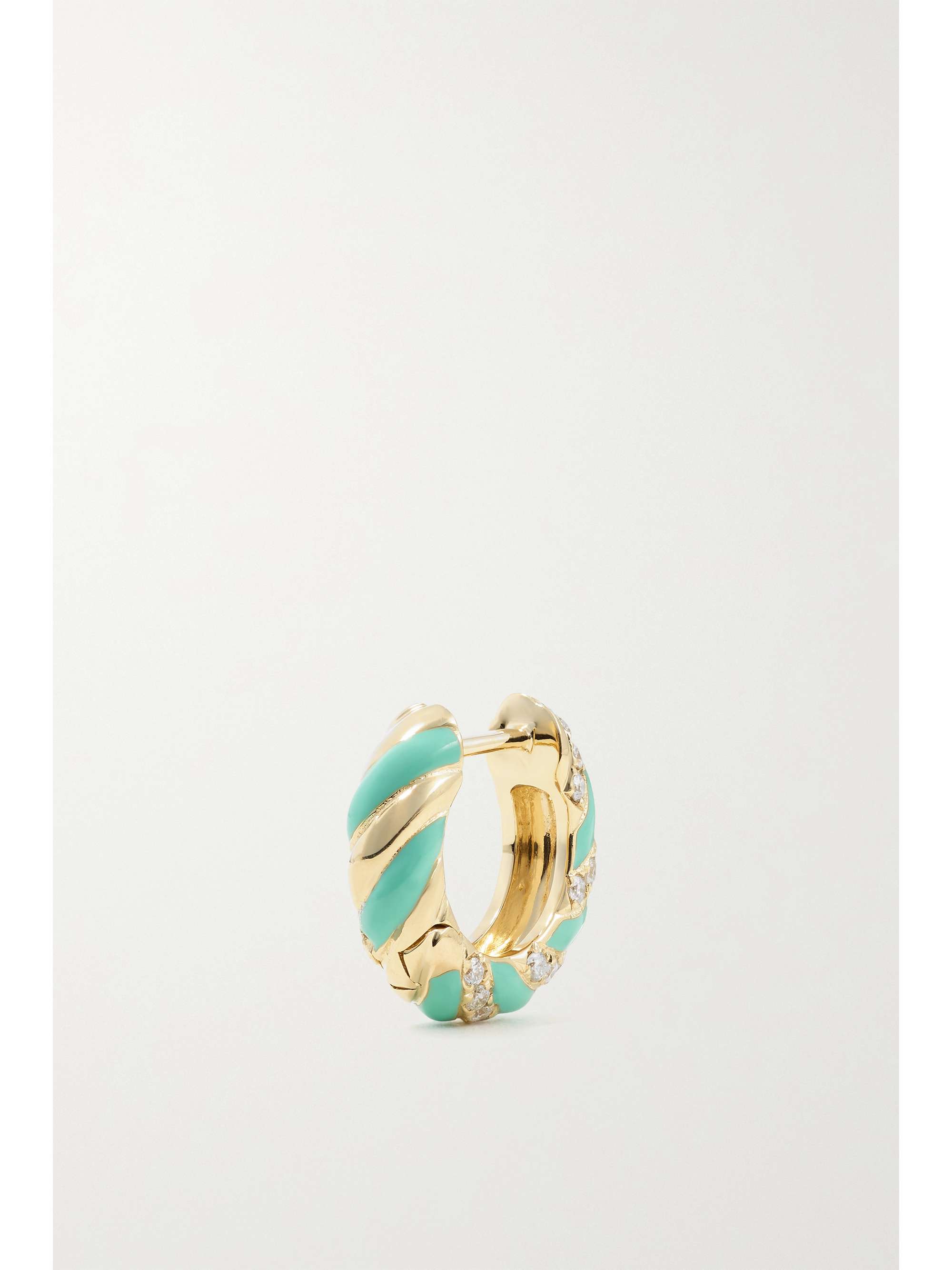 YVONNE LÉON 9-karat gold, enamel and diamond hoop earrings