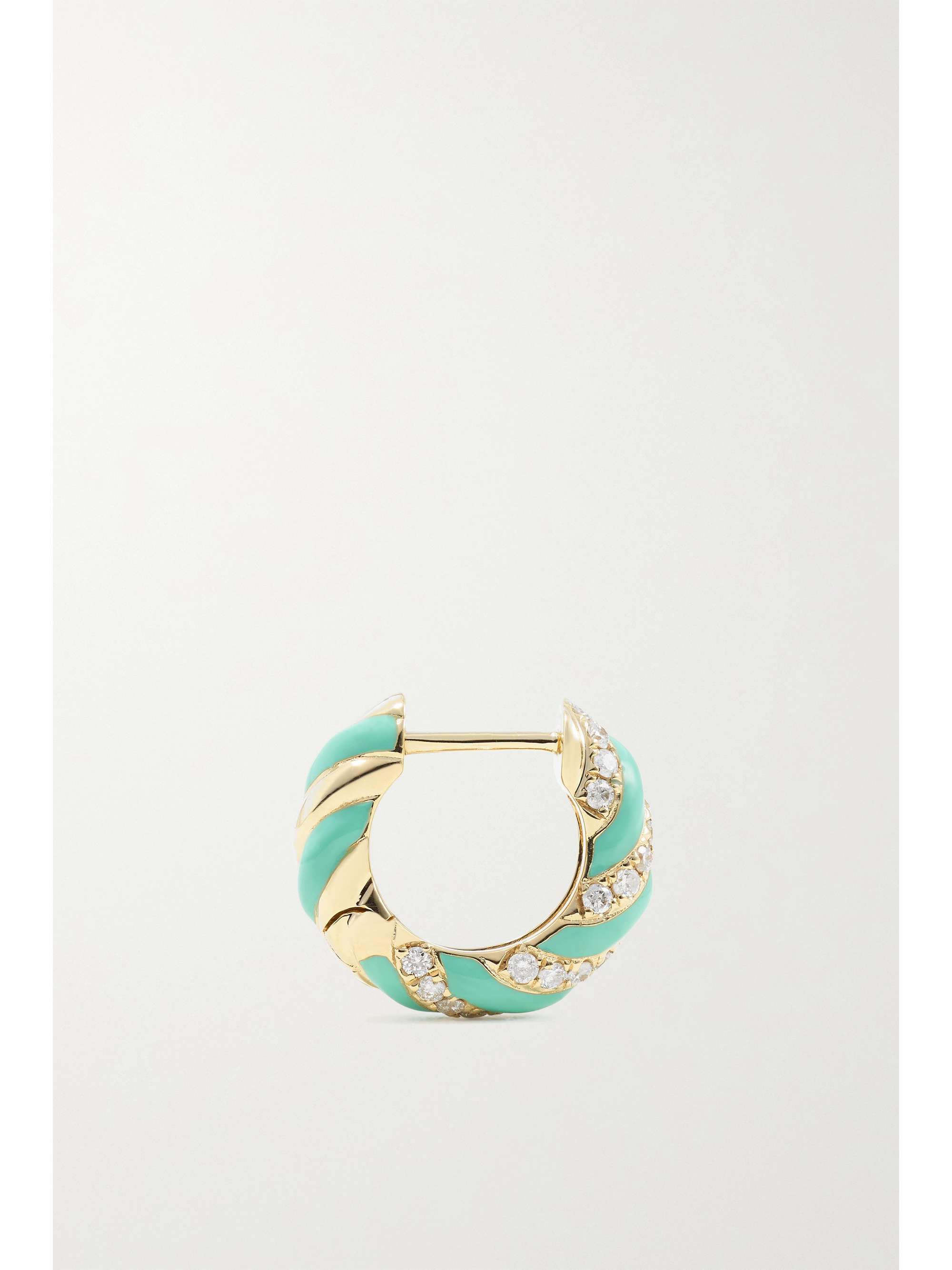 YVONNE LÉON 9-karat gold, enamel and diamond hoop earrings