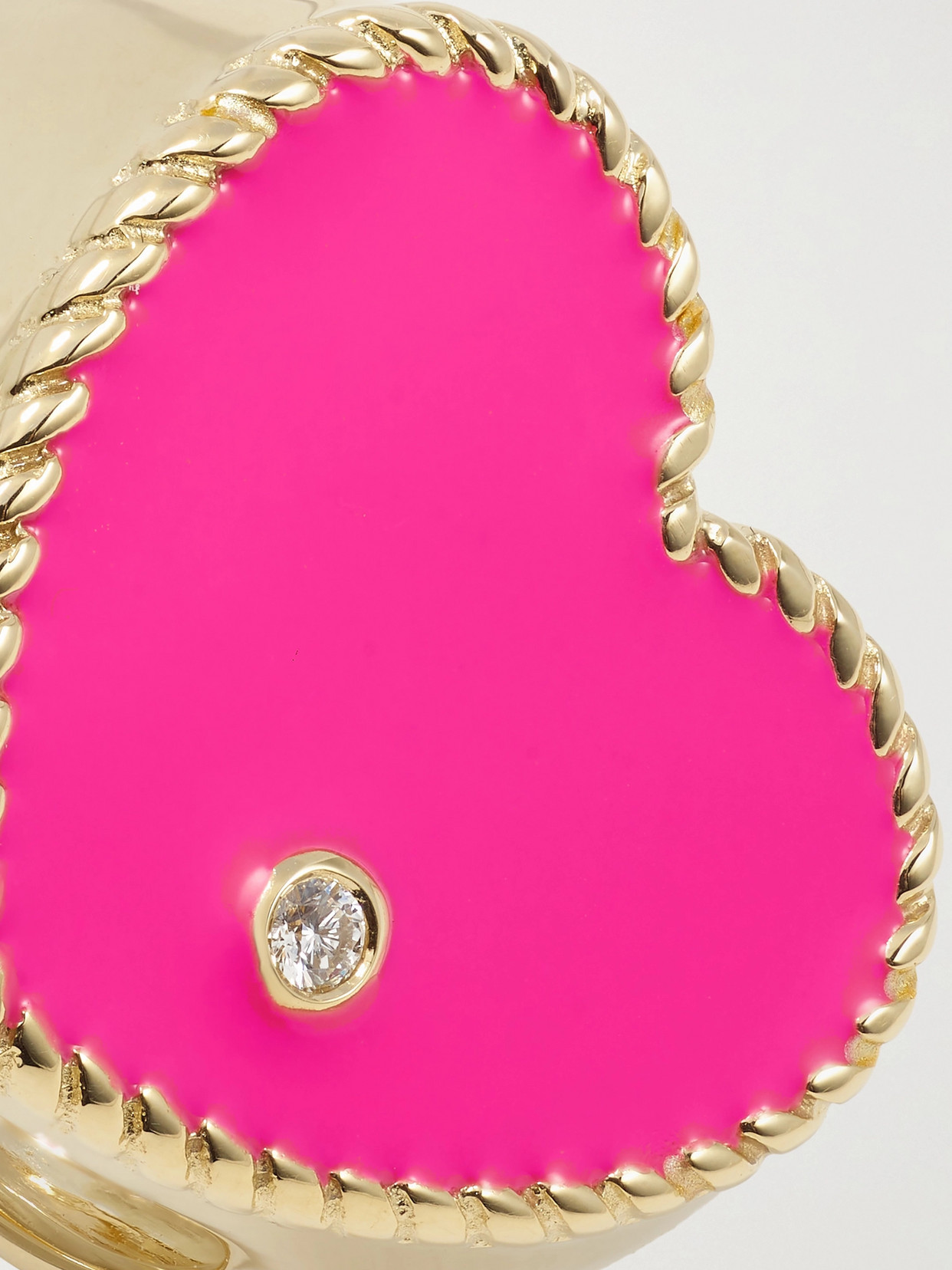Yvonne Léon 9-karat Gold, Enamel And Diamond Ring In Gold