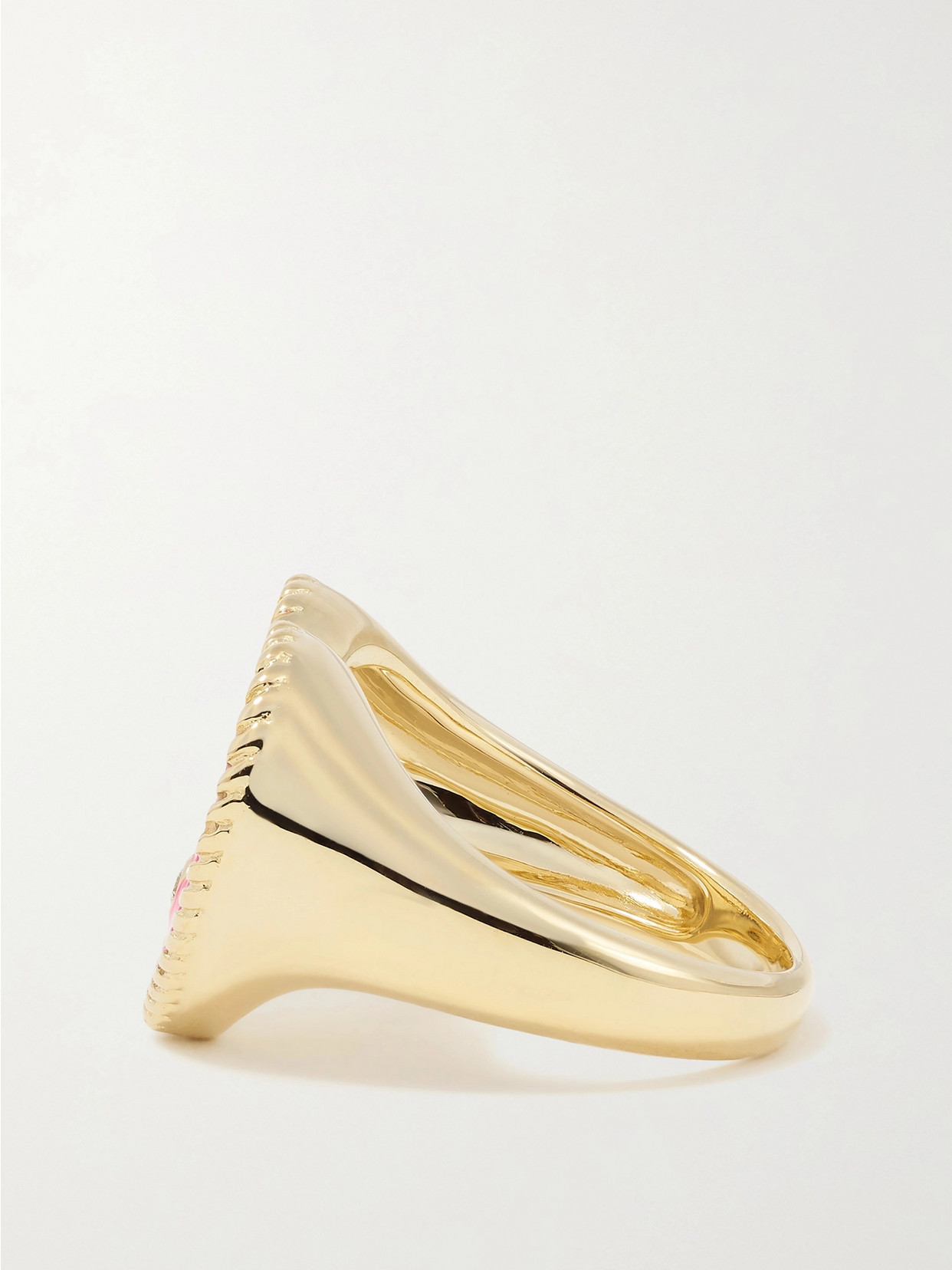 Yvonne Léon 9-karat Gold, Enamel And Diamond Ring In Gold