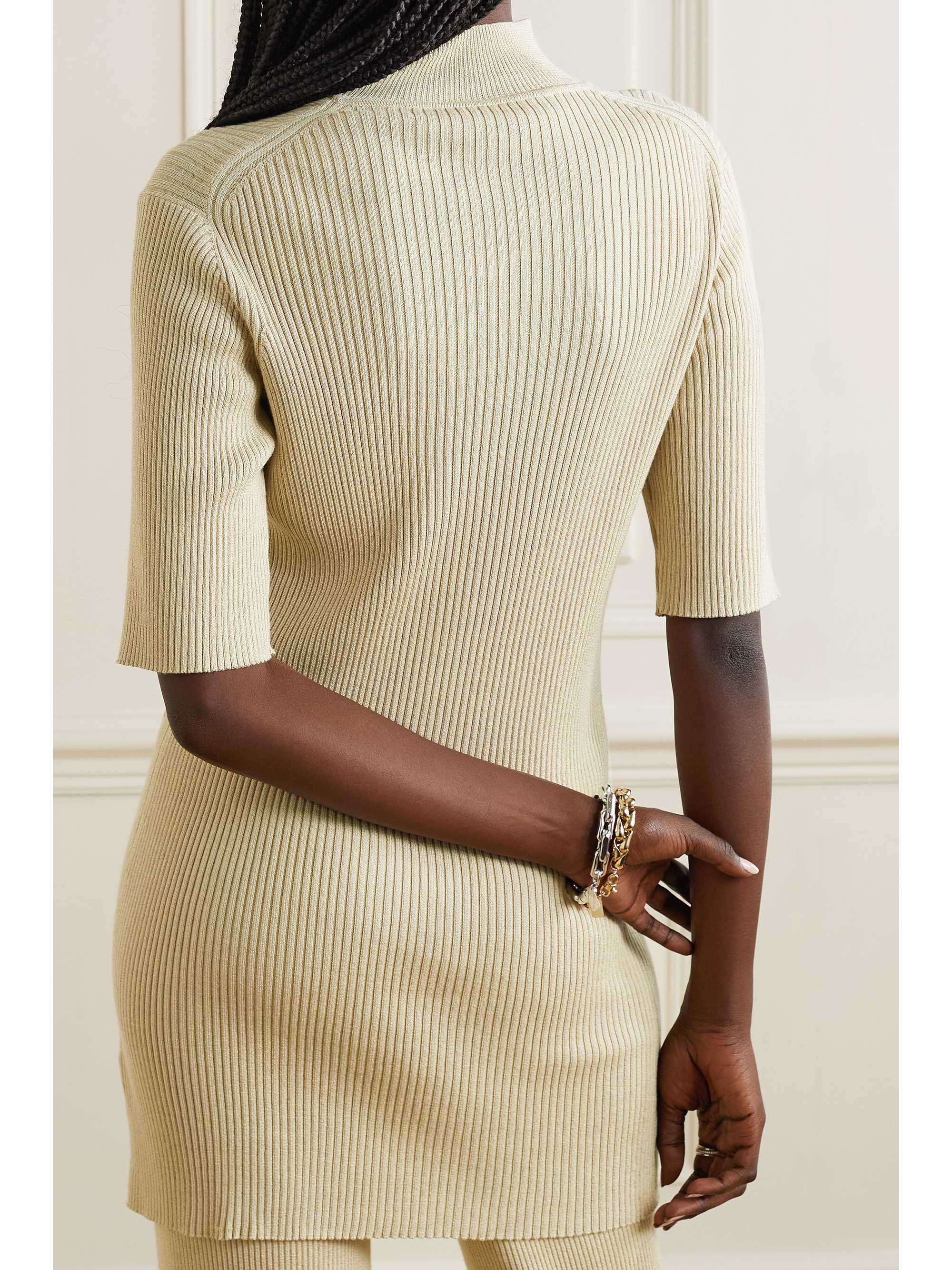 THE ROW Cassiopea ribbed silk and cotton-blend top