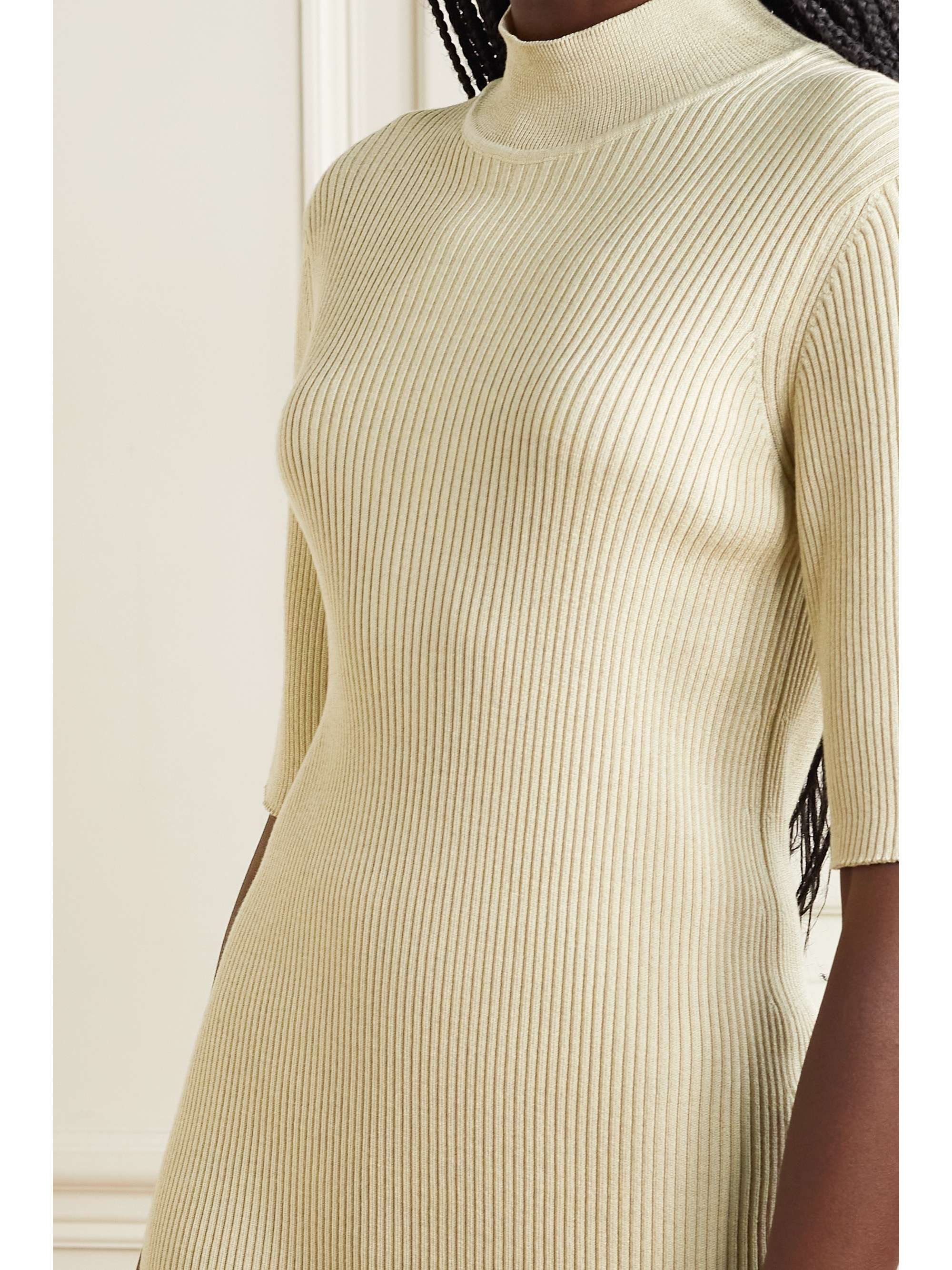 THE ROW Cassiopea ribbed silk and cotton-blend top