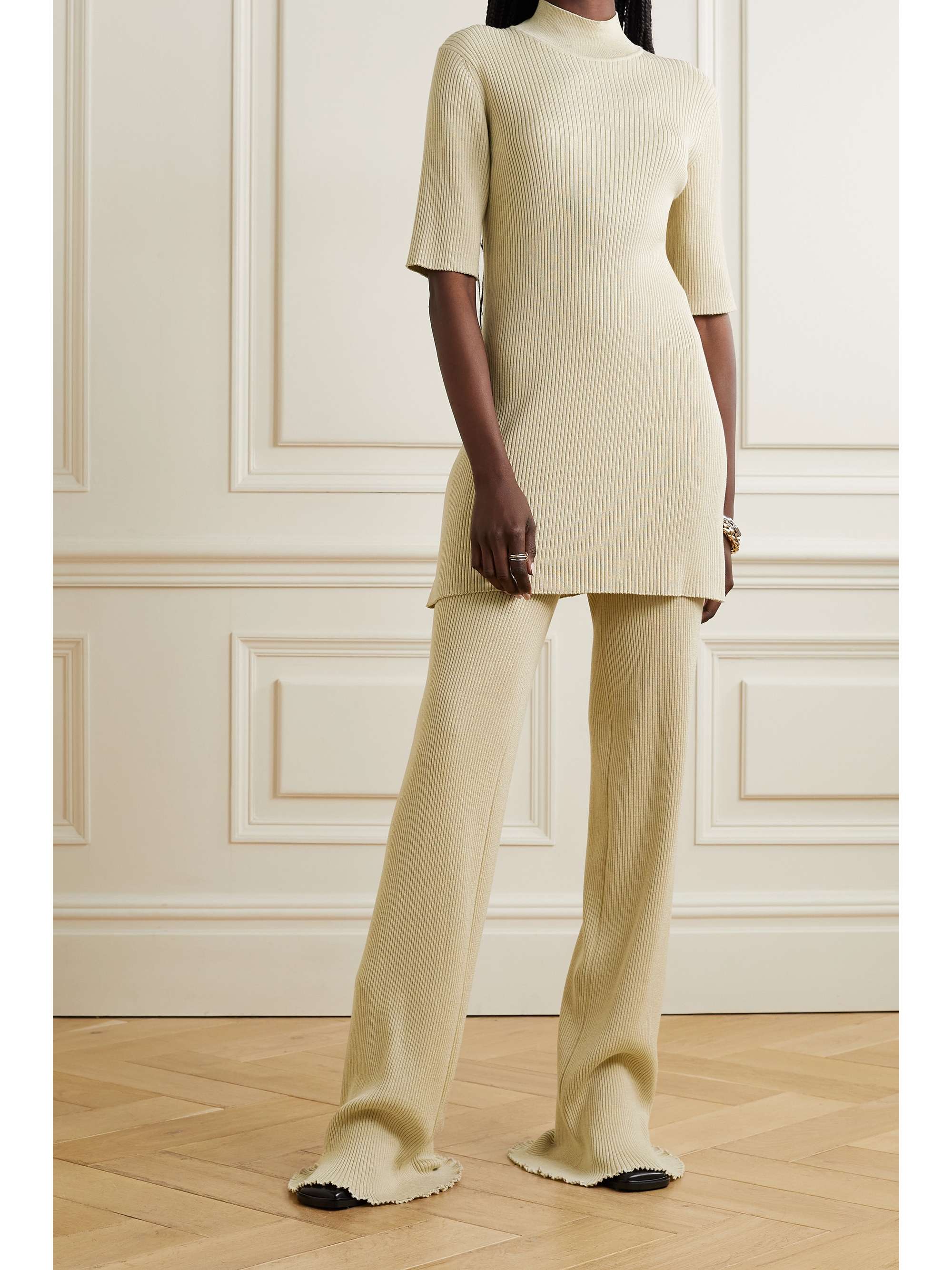 THE ROW Cassiopea ribbed silk and cotton-blend top