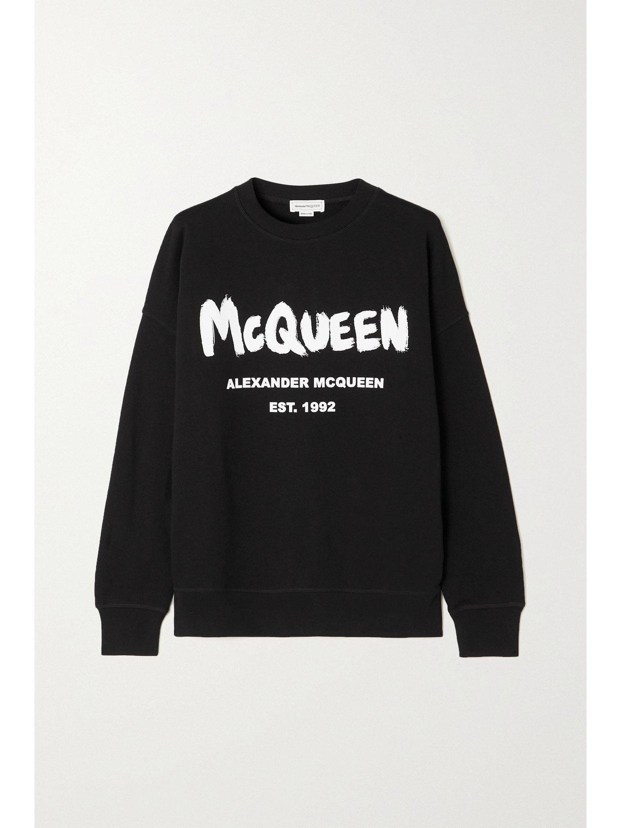 Alexander Mcqueen Sweatshirt With Graffiti Logo Print In Black