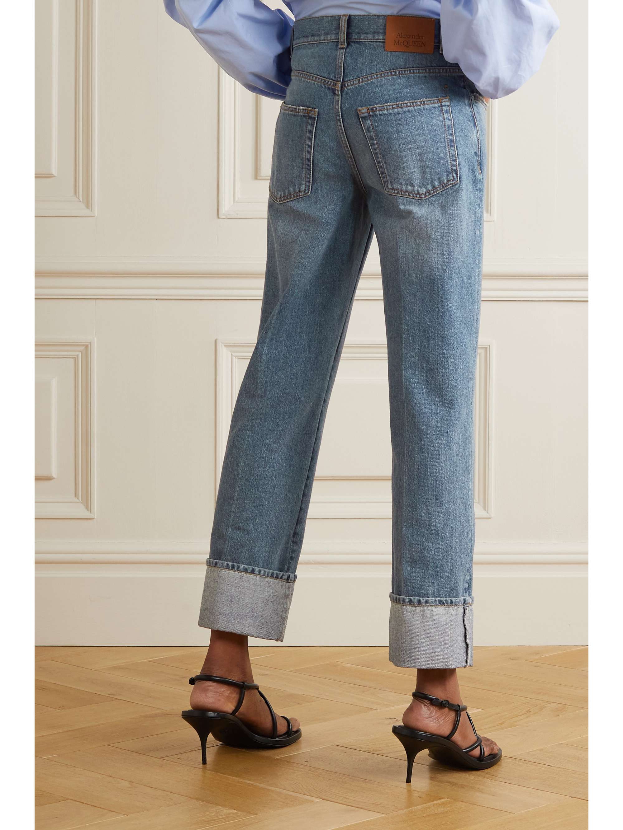 MCQUEEN Mid-rise straight-leg jeans