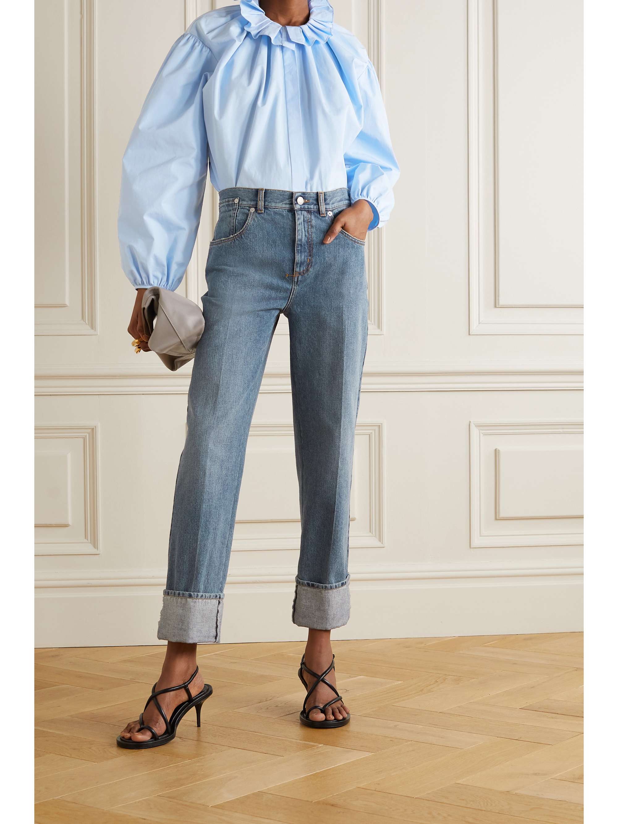 MCQUEEN Mid-rise straight-leg jeans