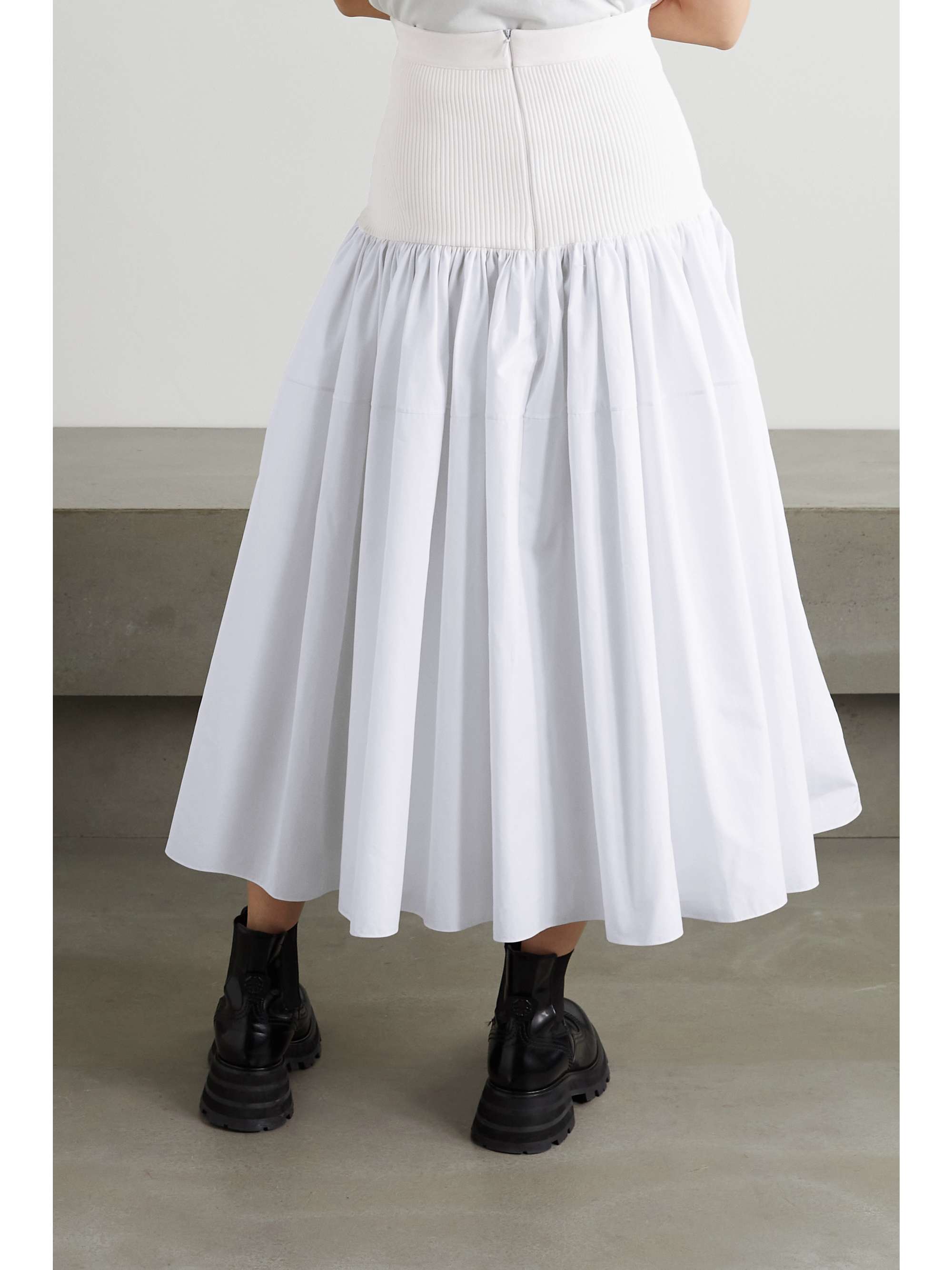 white net midi skirt